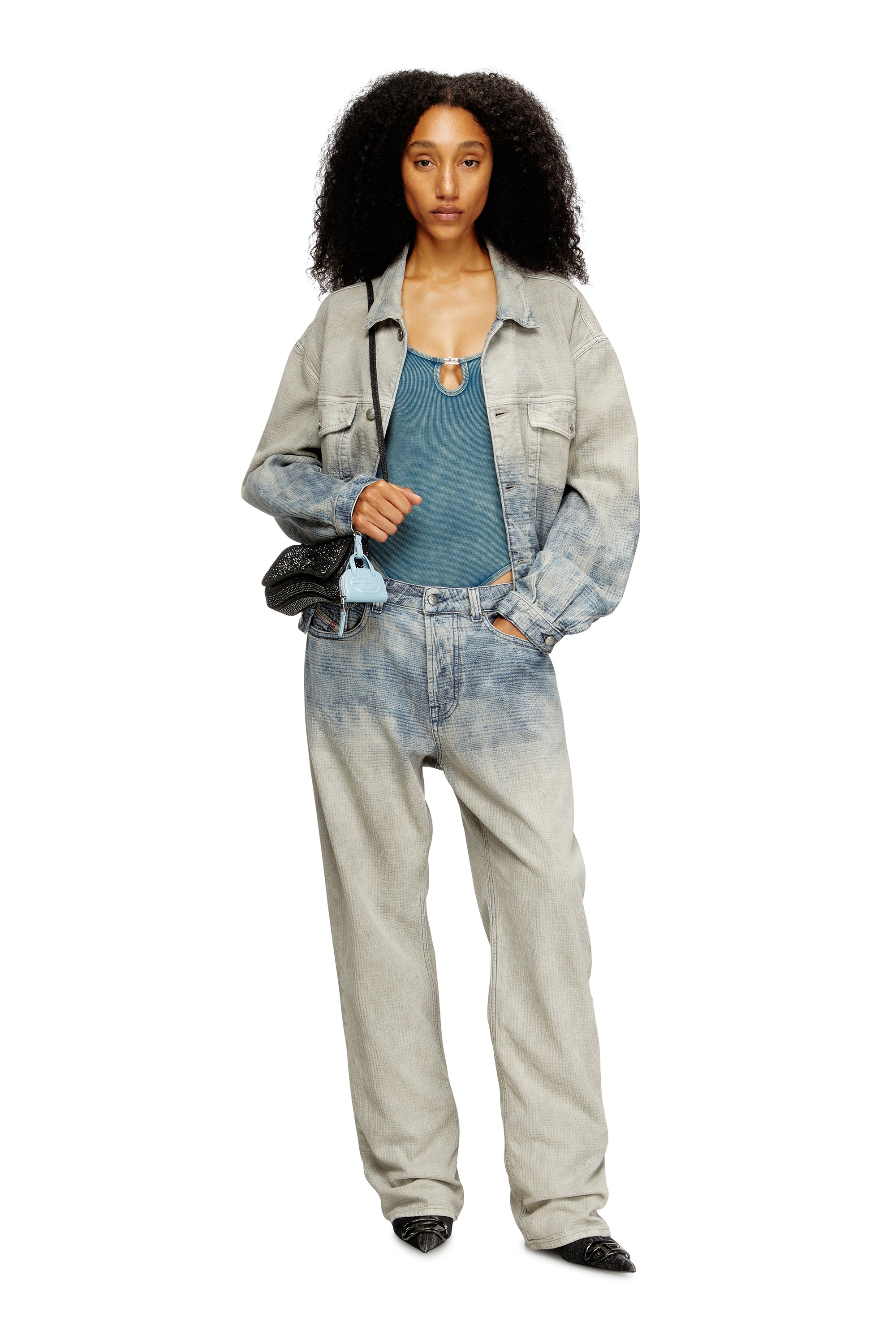 Black Play-Mini crossbody bag in crystal Lurex