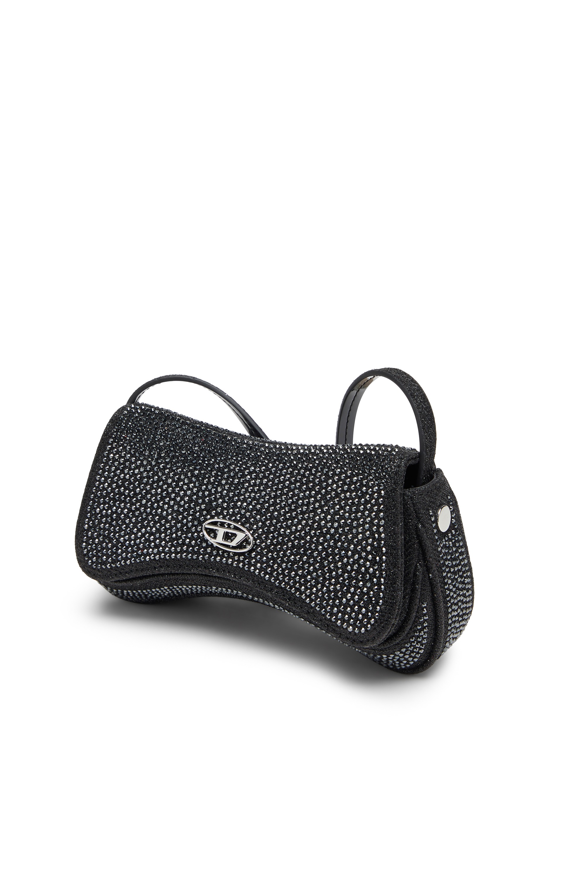 Black Play-Mini crossbody bag in crystal Lurex