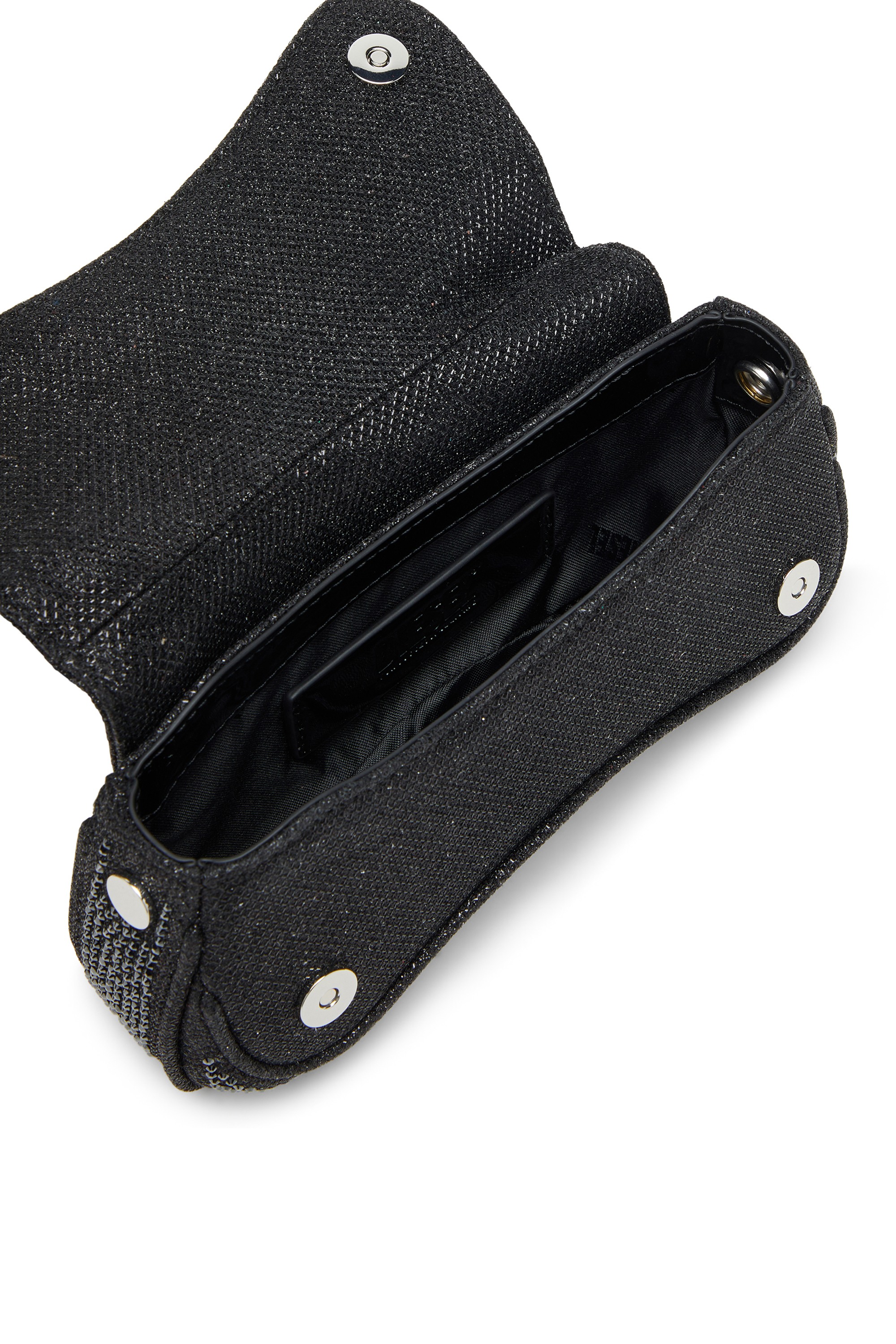 Black Play-Mini crossbody bag in crystal Lurex