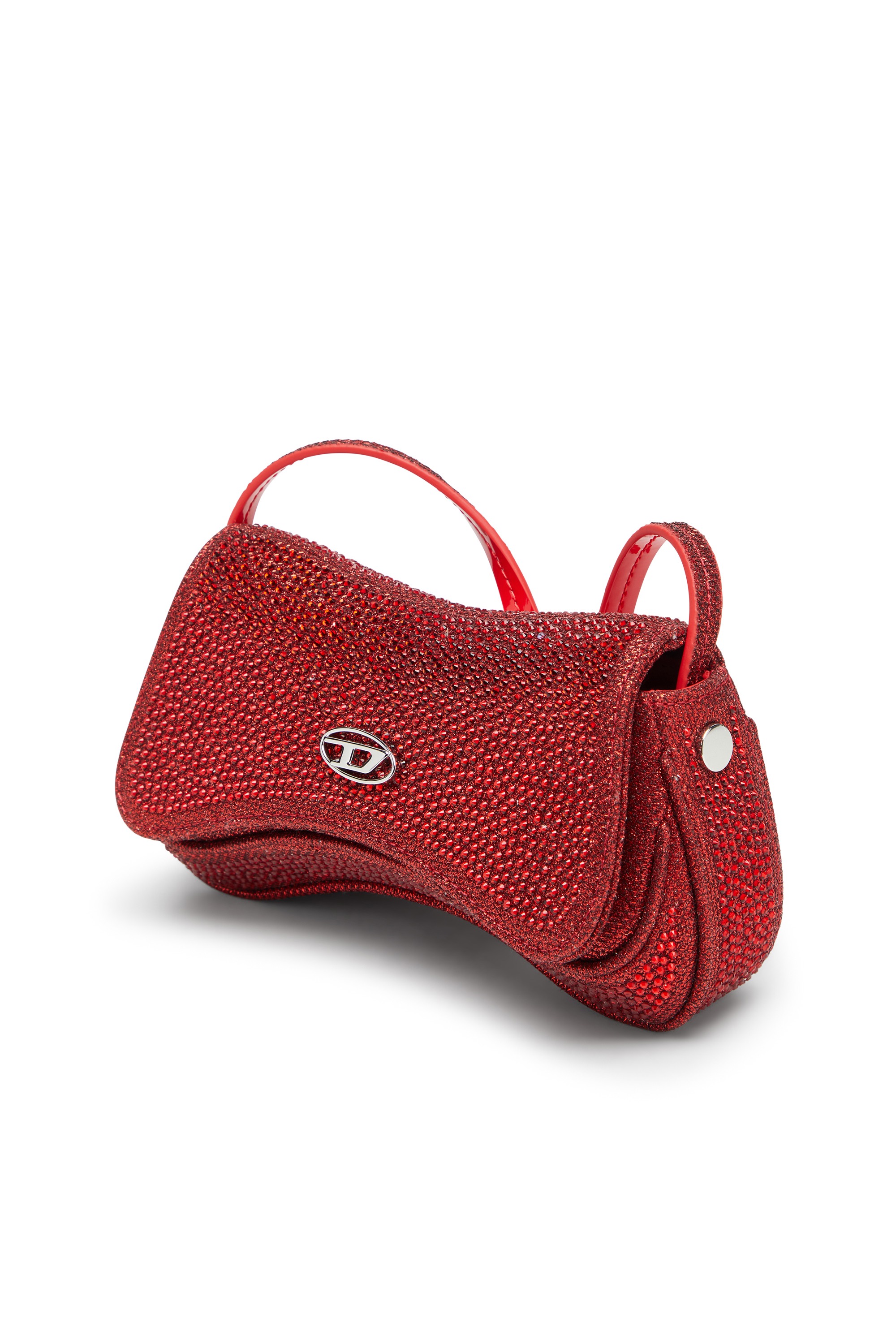 Red Play-Mini crossbody bag in crystal Lurex