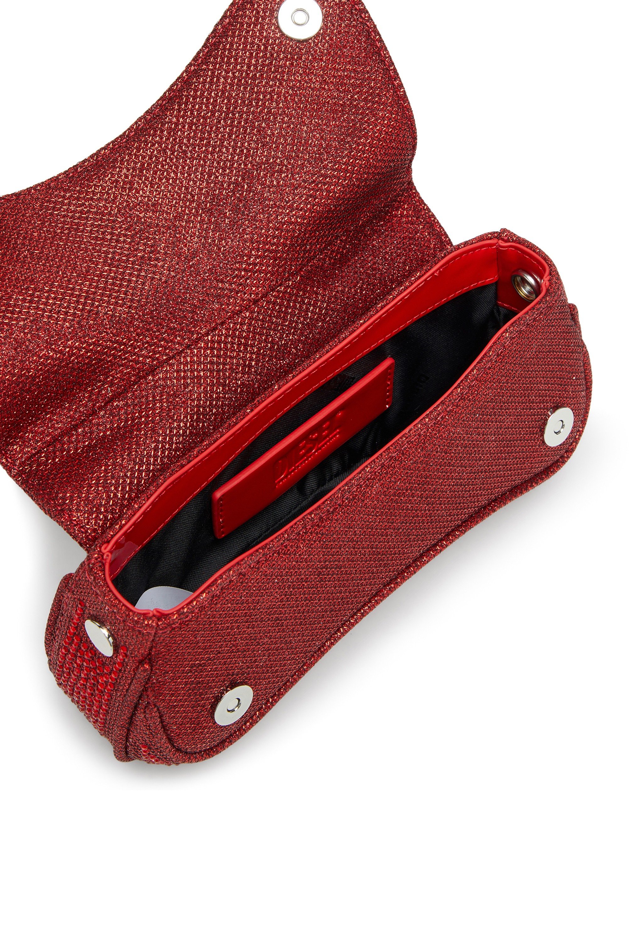 Red Play-Mini crossbody bag in crystal Lurex