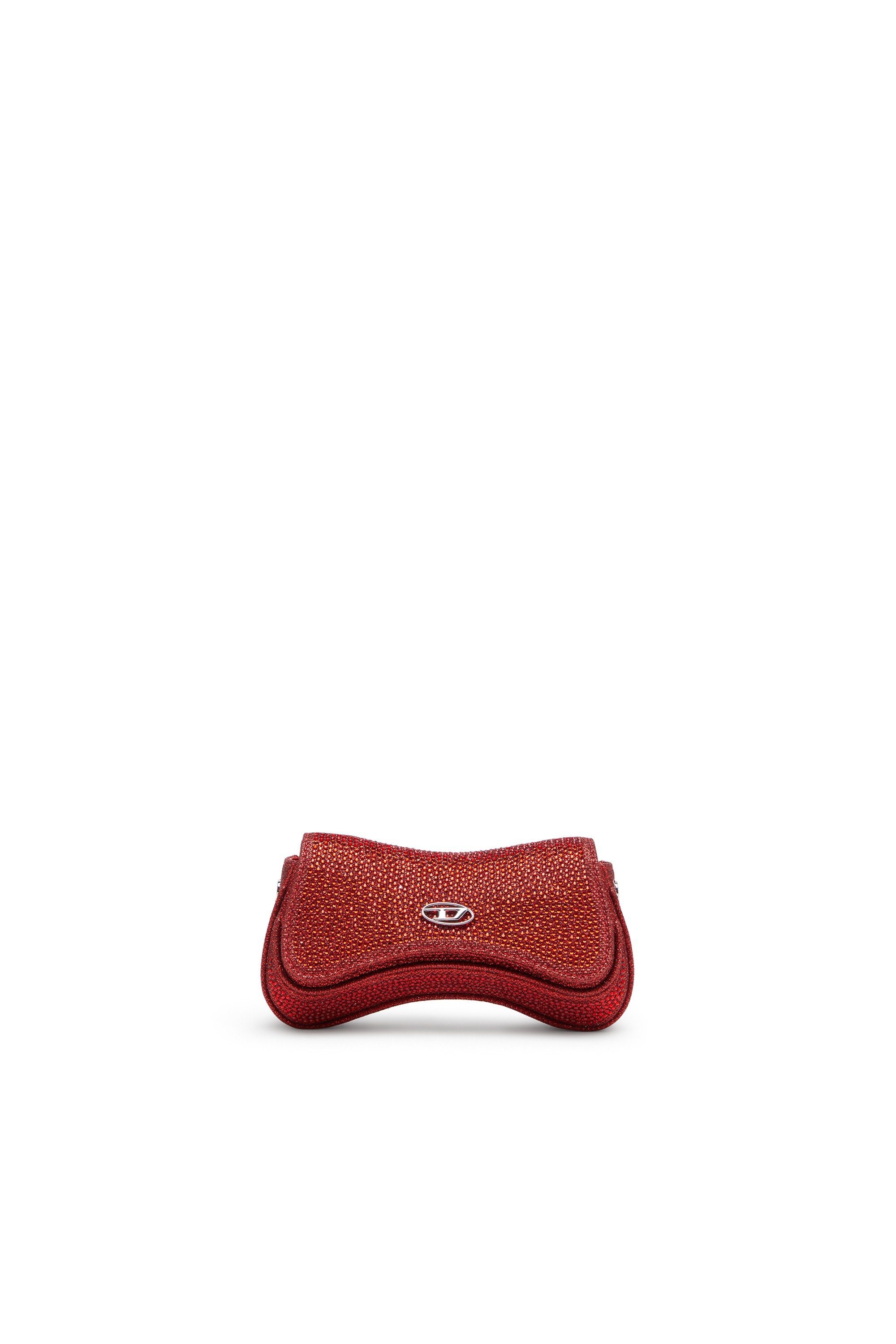 Red Play-Mini crossbody bag in crystal Lurex