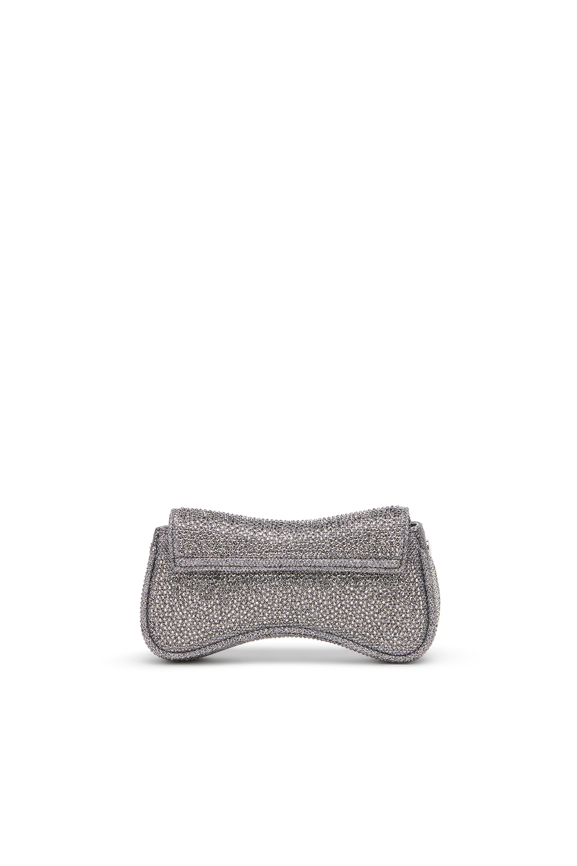 Silver Play-Mini crossbody bag in crystal Lurex