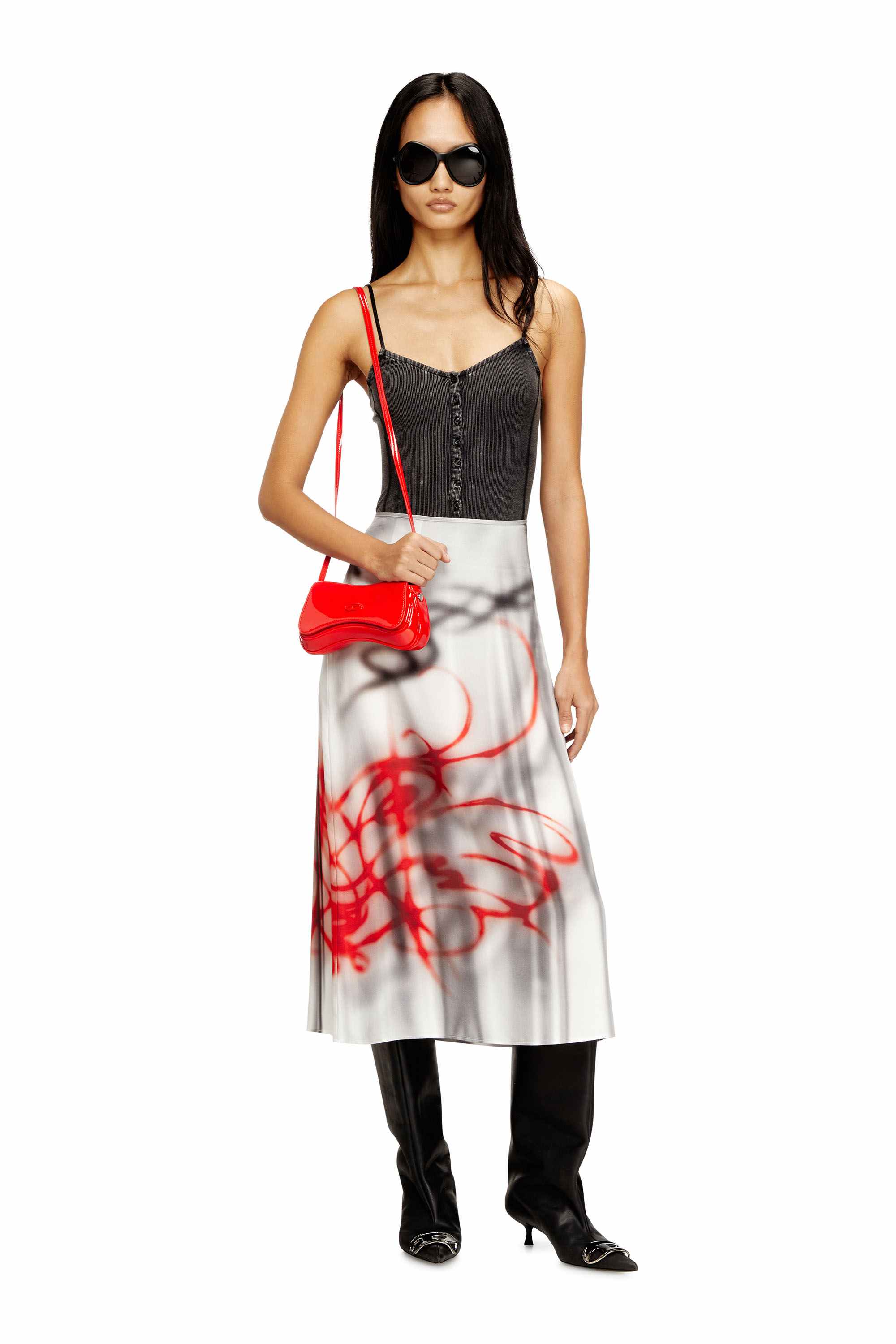 Red Play-Small crossbody bag  in glossy PU