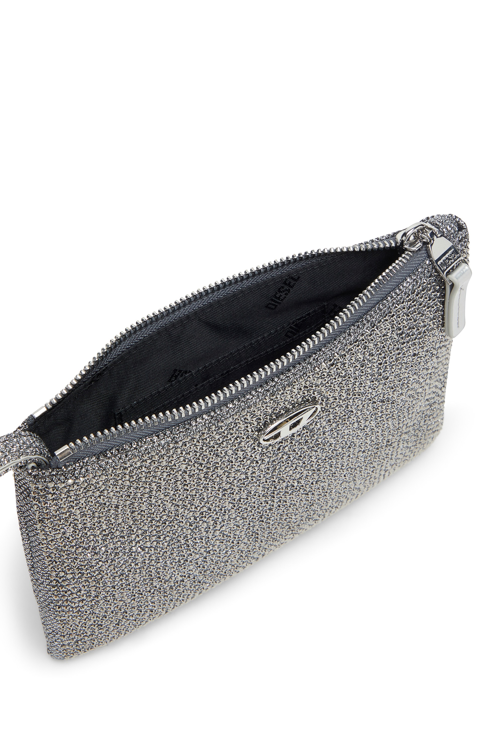 Silver Pouch in crystal lurex fabric
