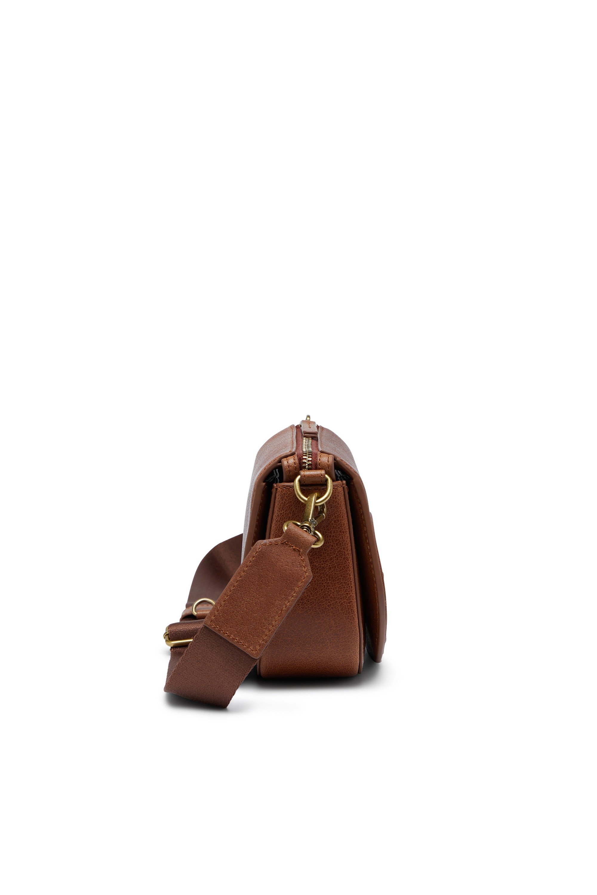 Brown 1DR-Camera bag in pull-up leather