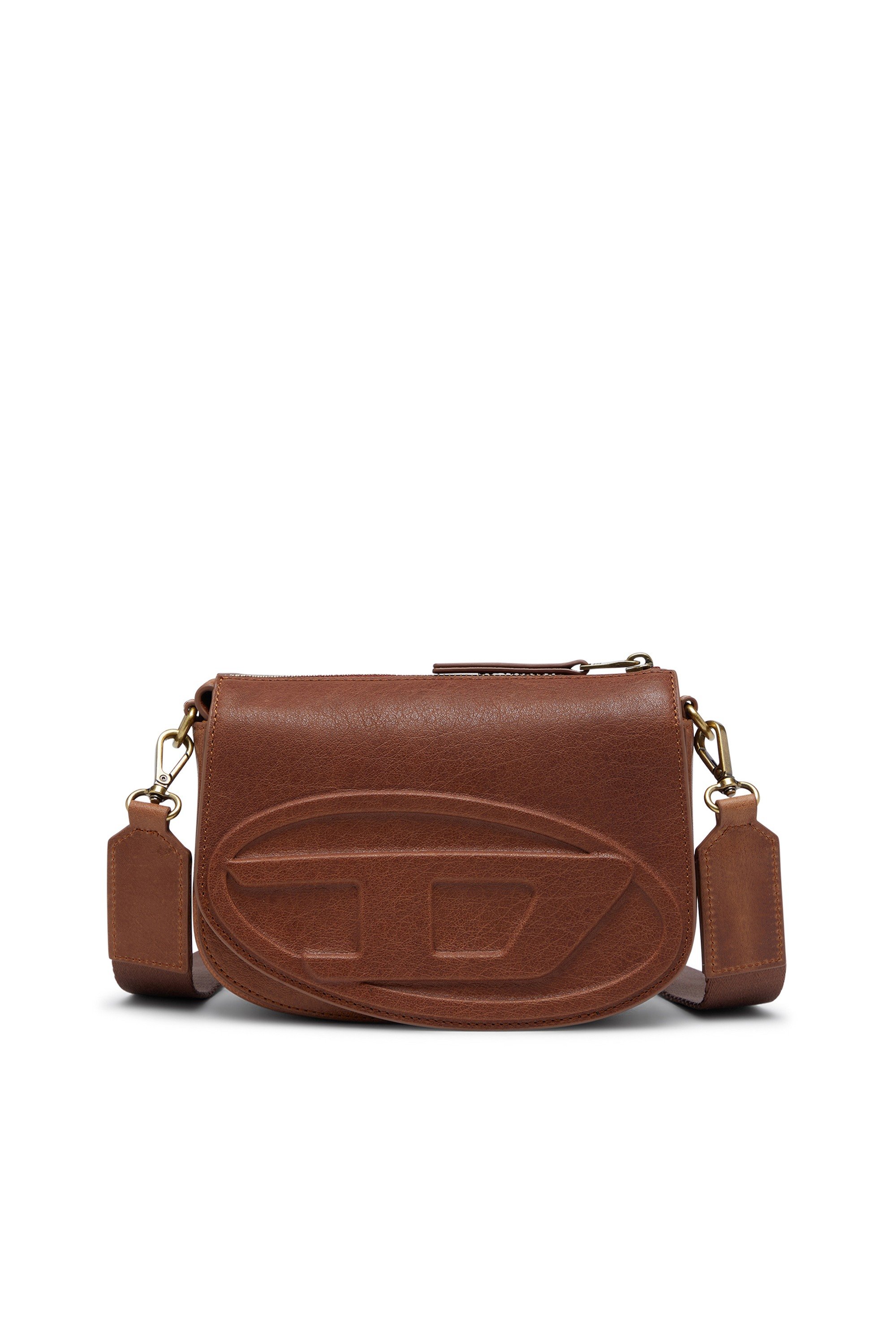 Brown 1DR-Camera bag in pull-up leather