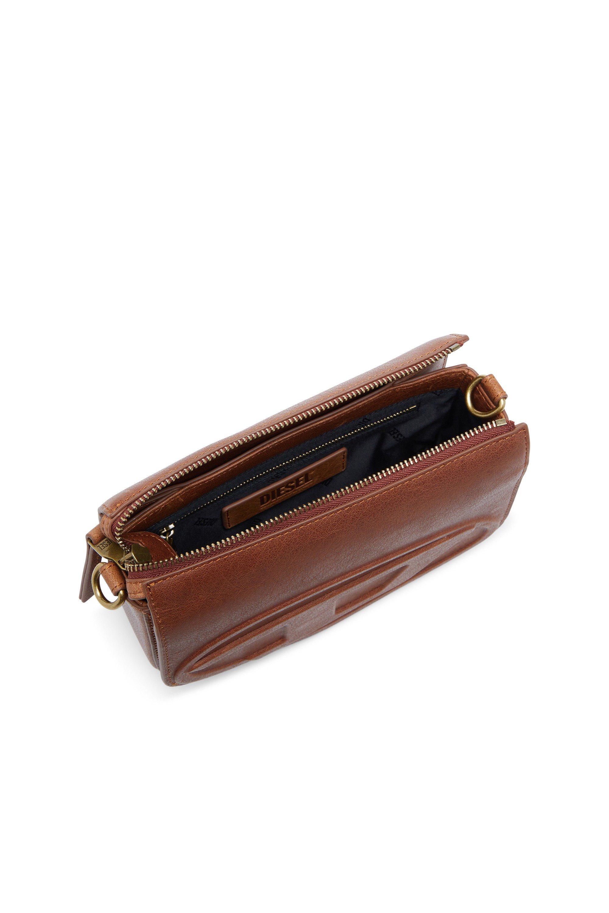 Brown 1DR-Camera bag in pull-up leather