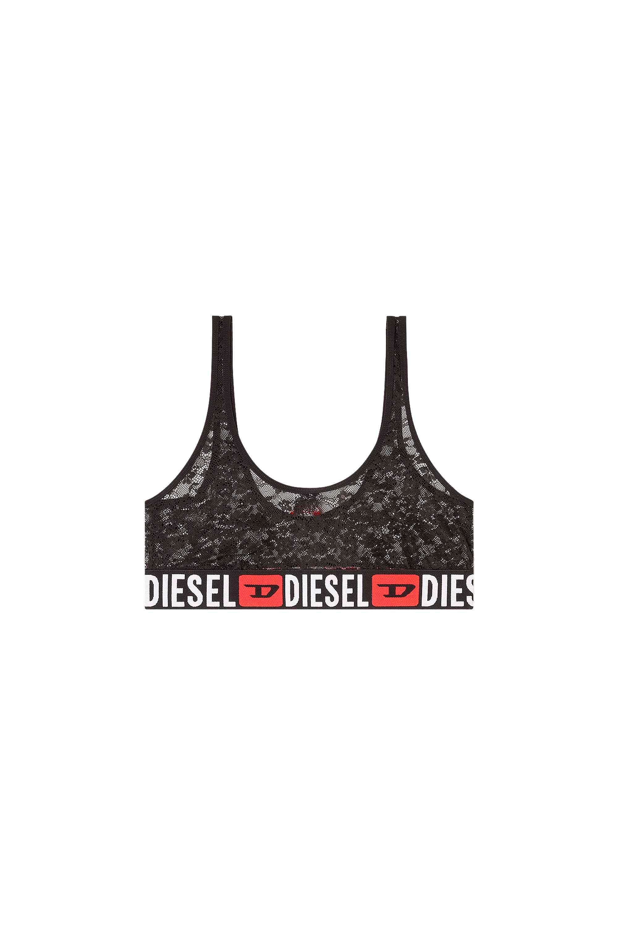 Black Lace bralette with Diesel logo elastic