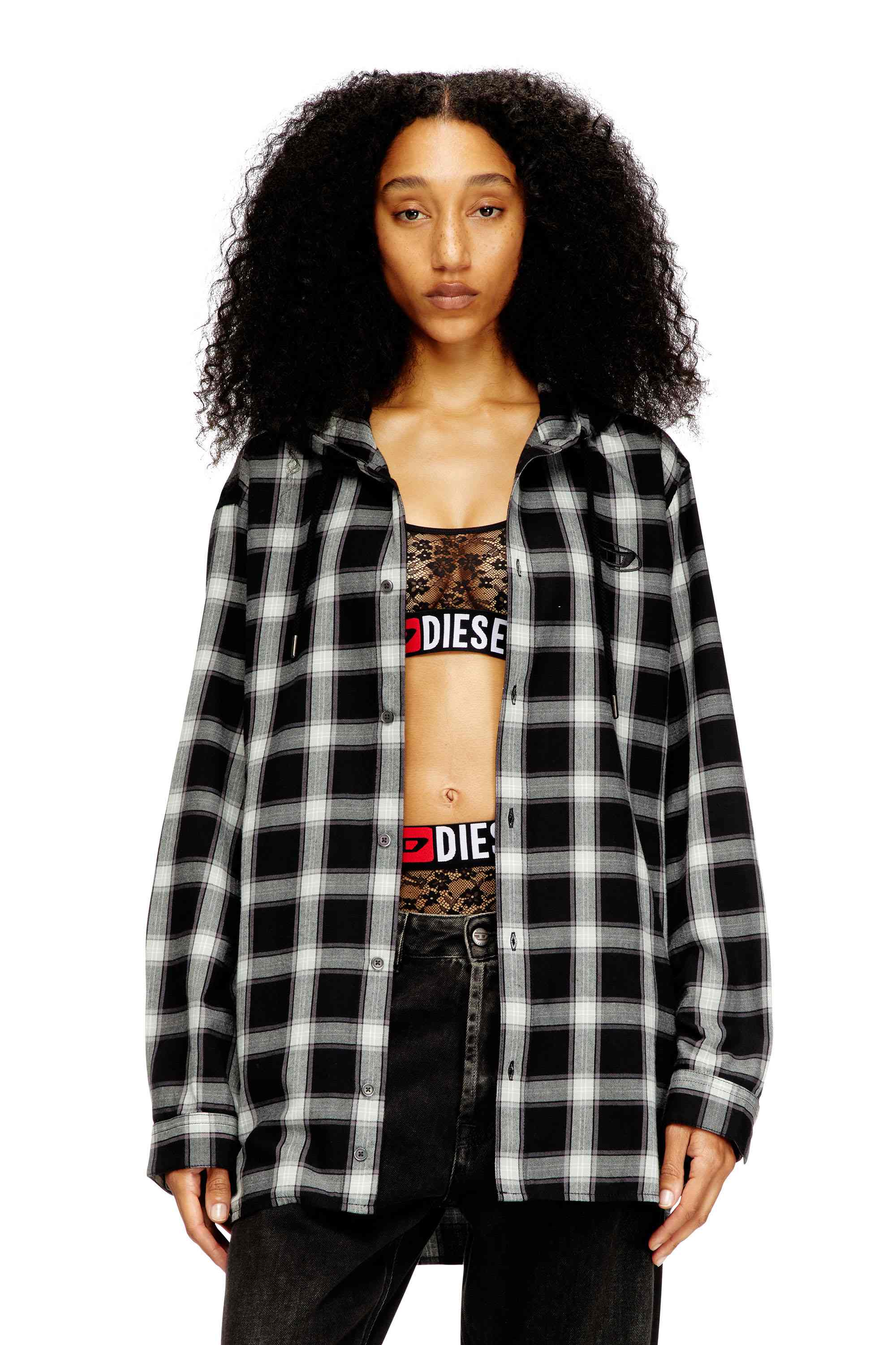 Black Lace bralette with Diesel logo elastic