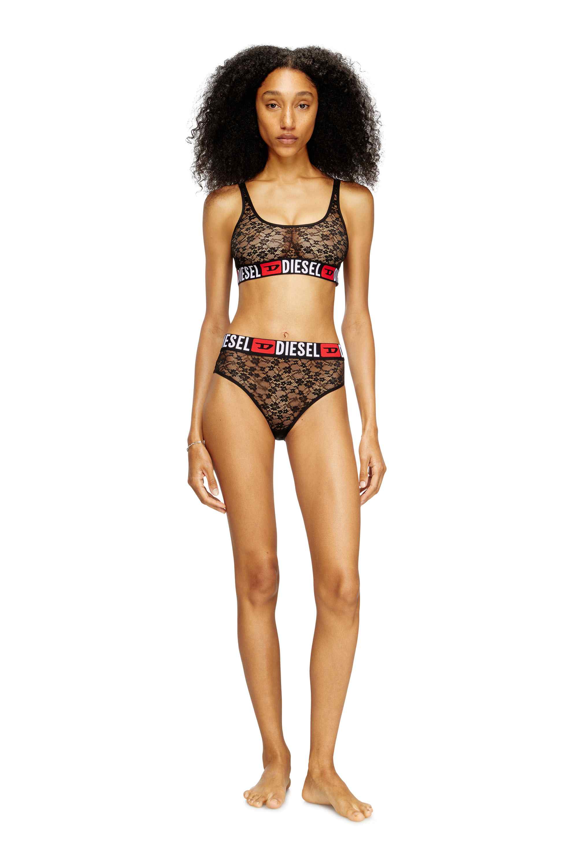 Black Lace bralette with Diesel logo elastic