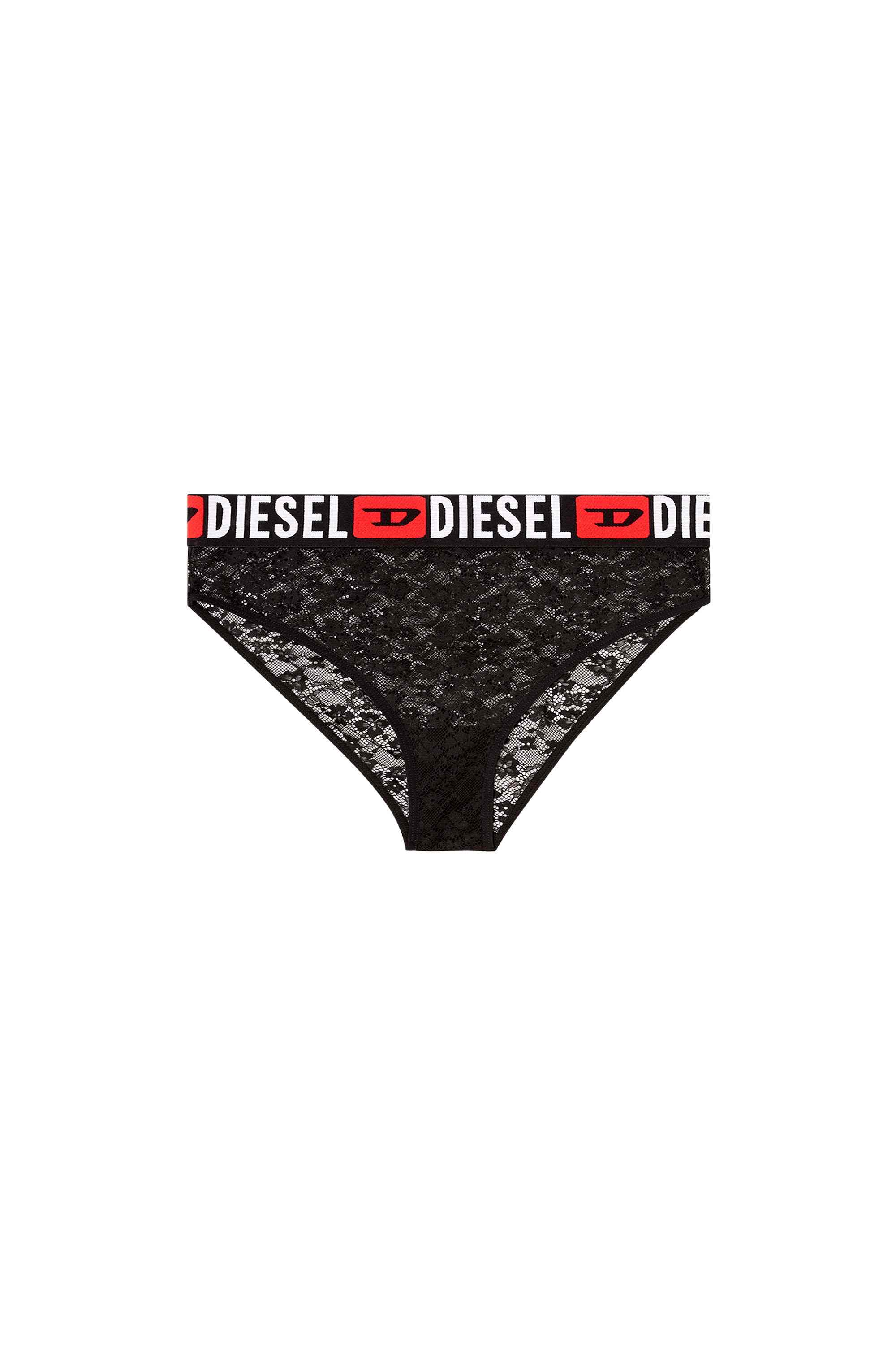Brown Nylon lace panties with Diesel logo