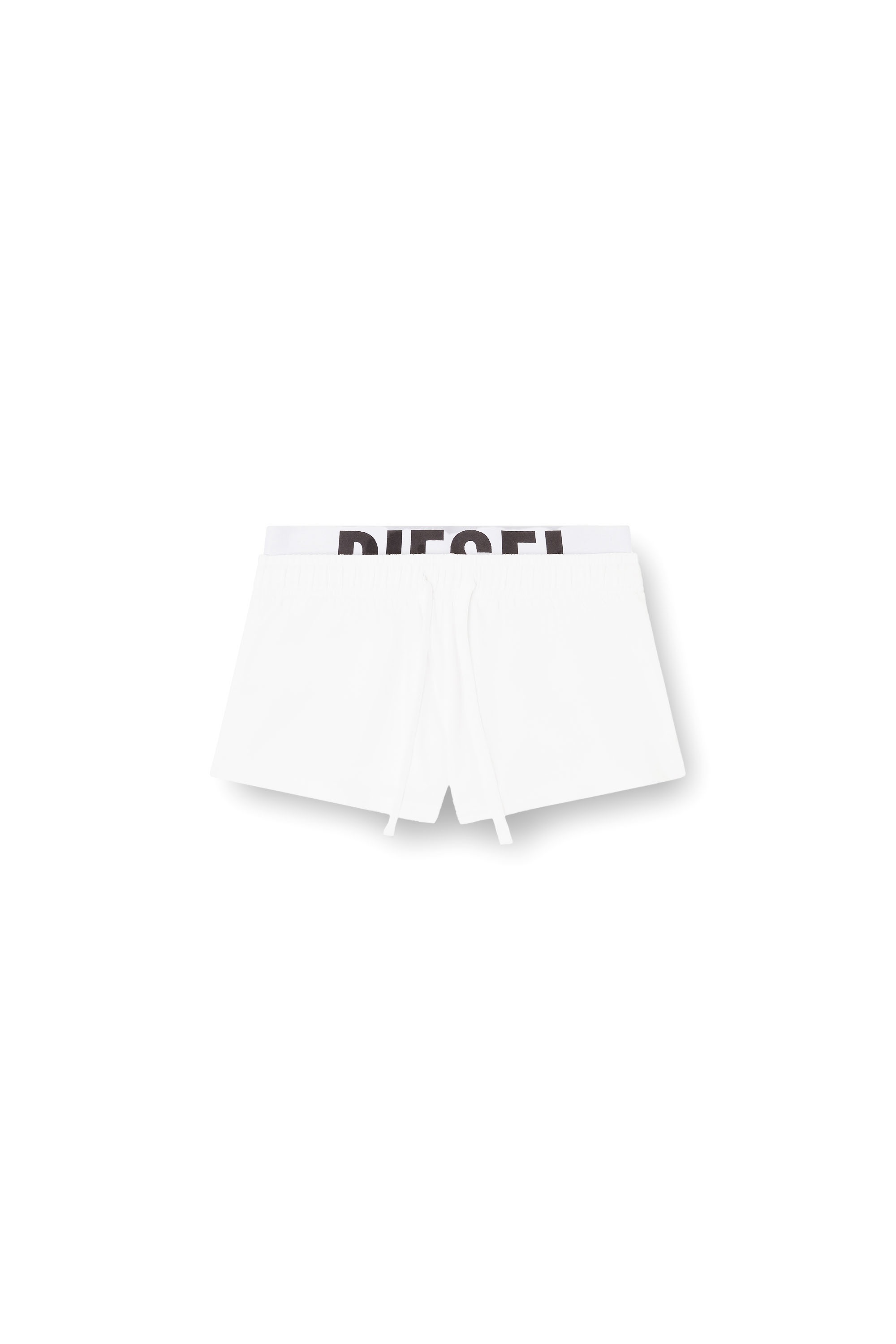 White Short pants in cotton Terry with Diesel logo