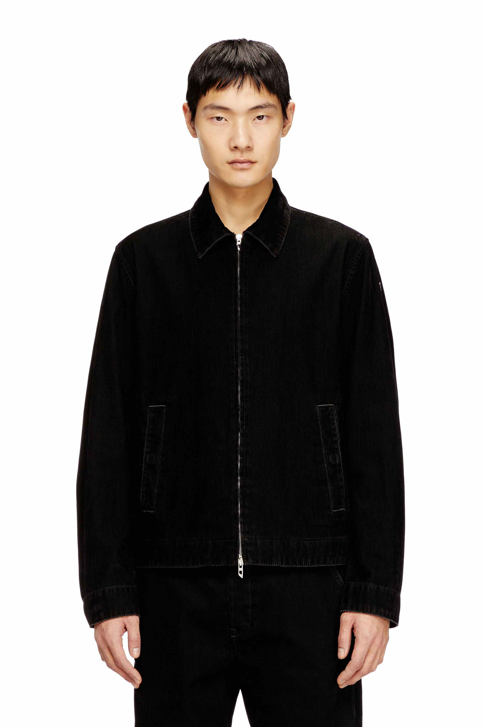 Black Blouson jacket in corduroy denim