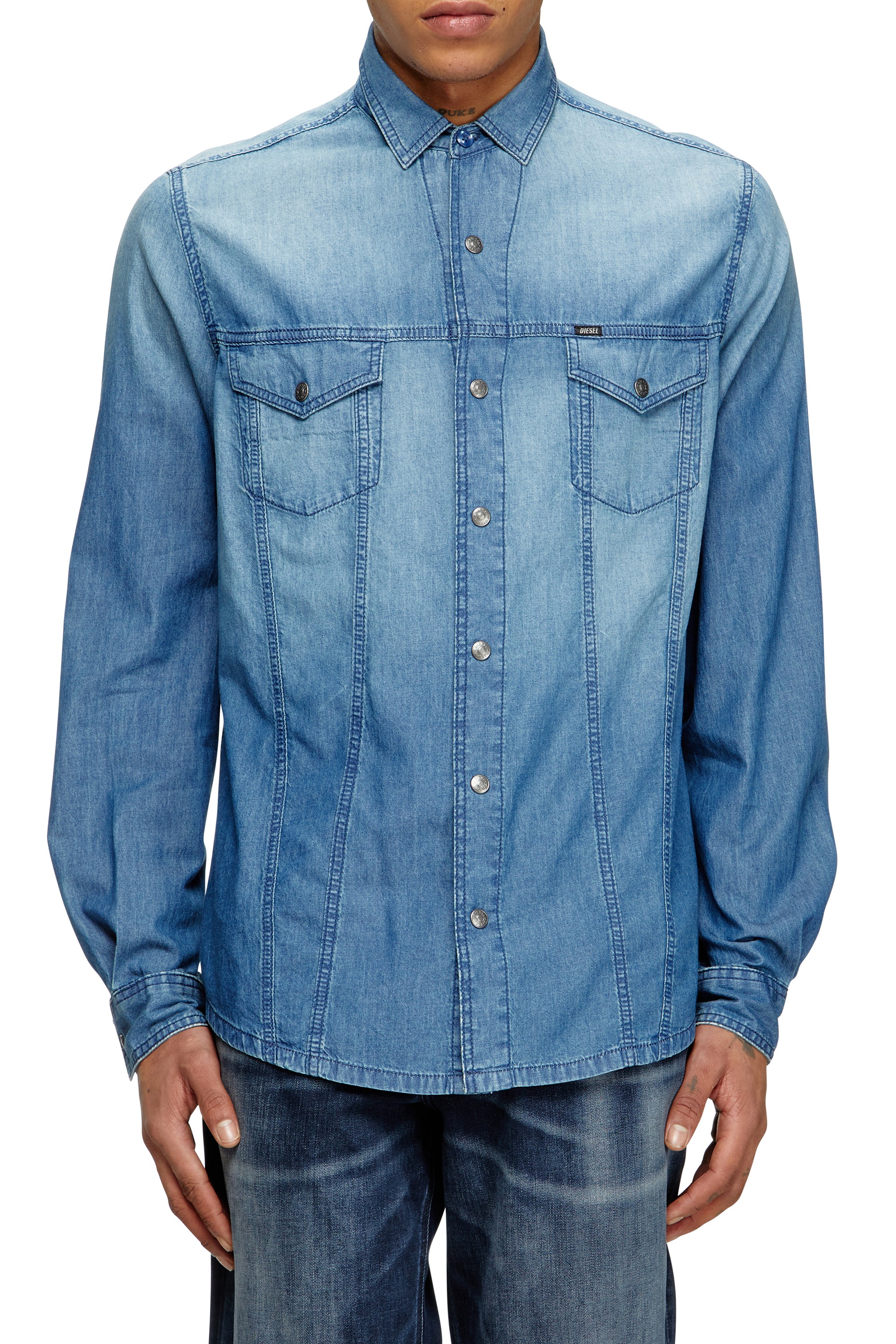 Blue Regular Fit Overall-1-Out Shirt