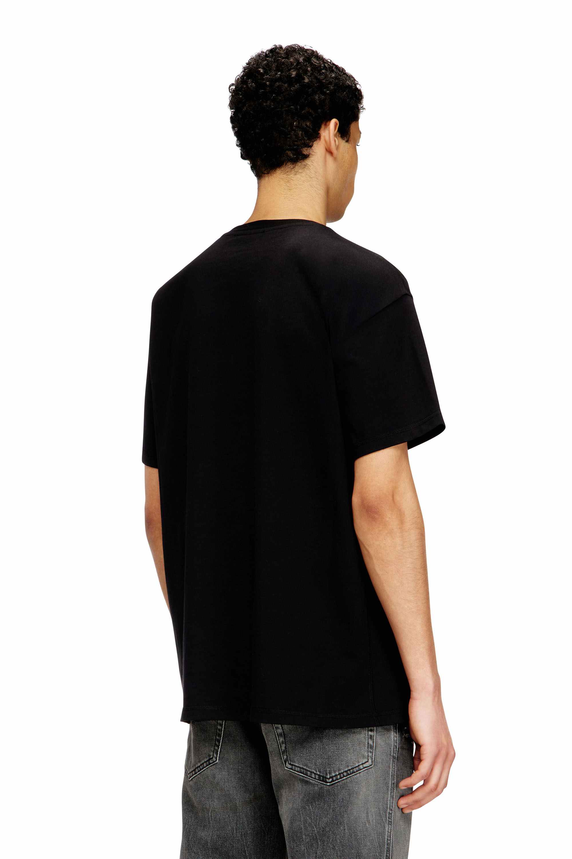 Black Cotton T-shirt with cherry graphic Black