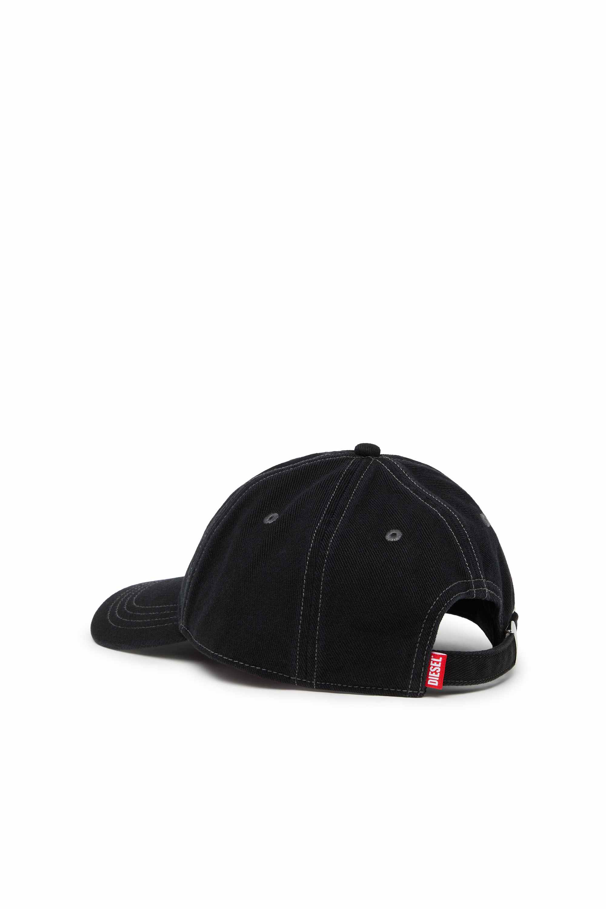 Black Baseball Cap In Cotton Twill With Cherry Embroidery