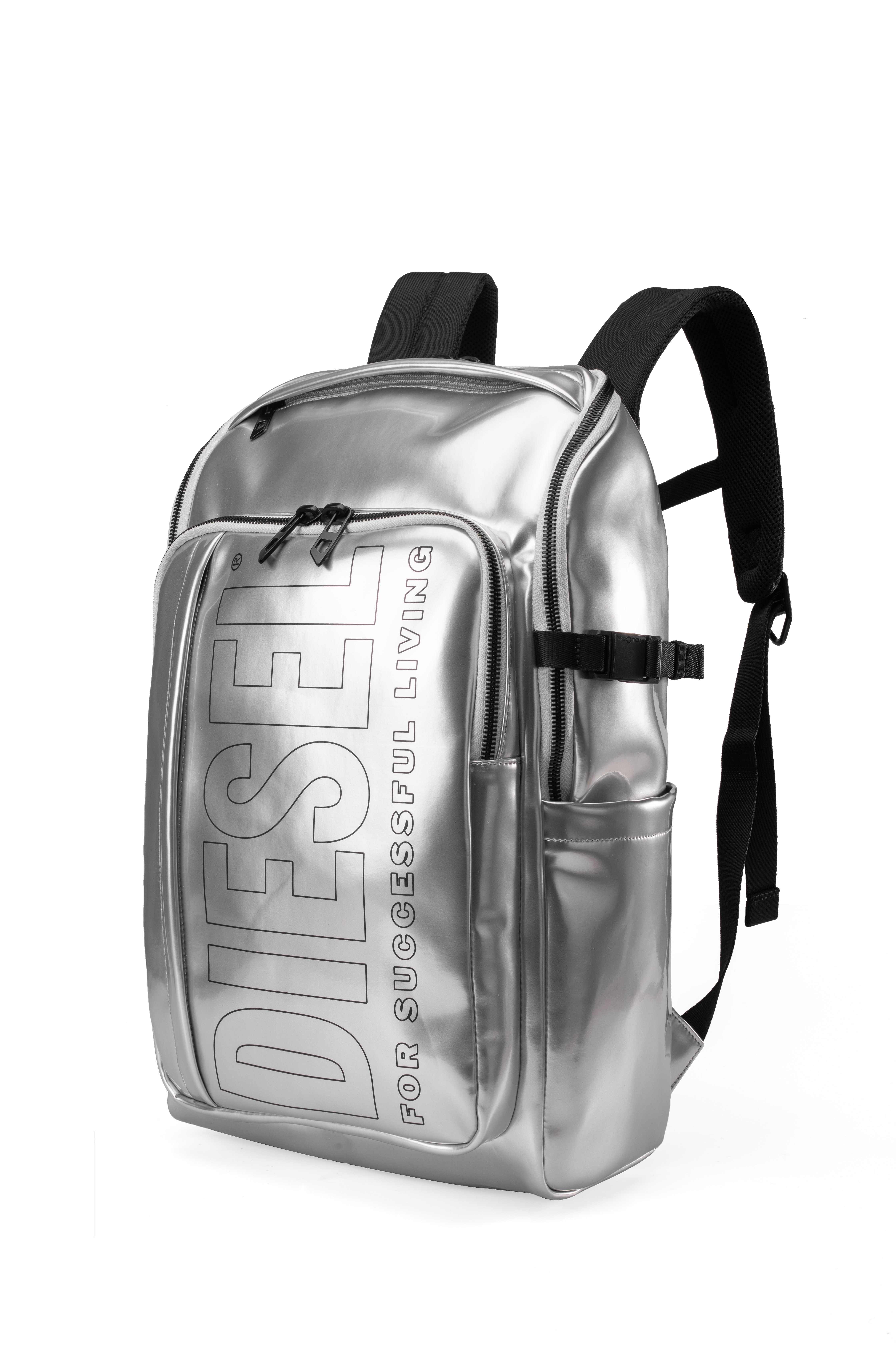 Silver Metallic Pu Backpack