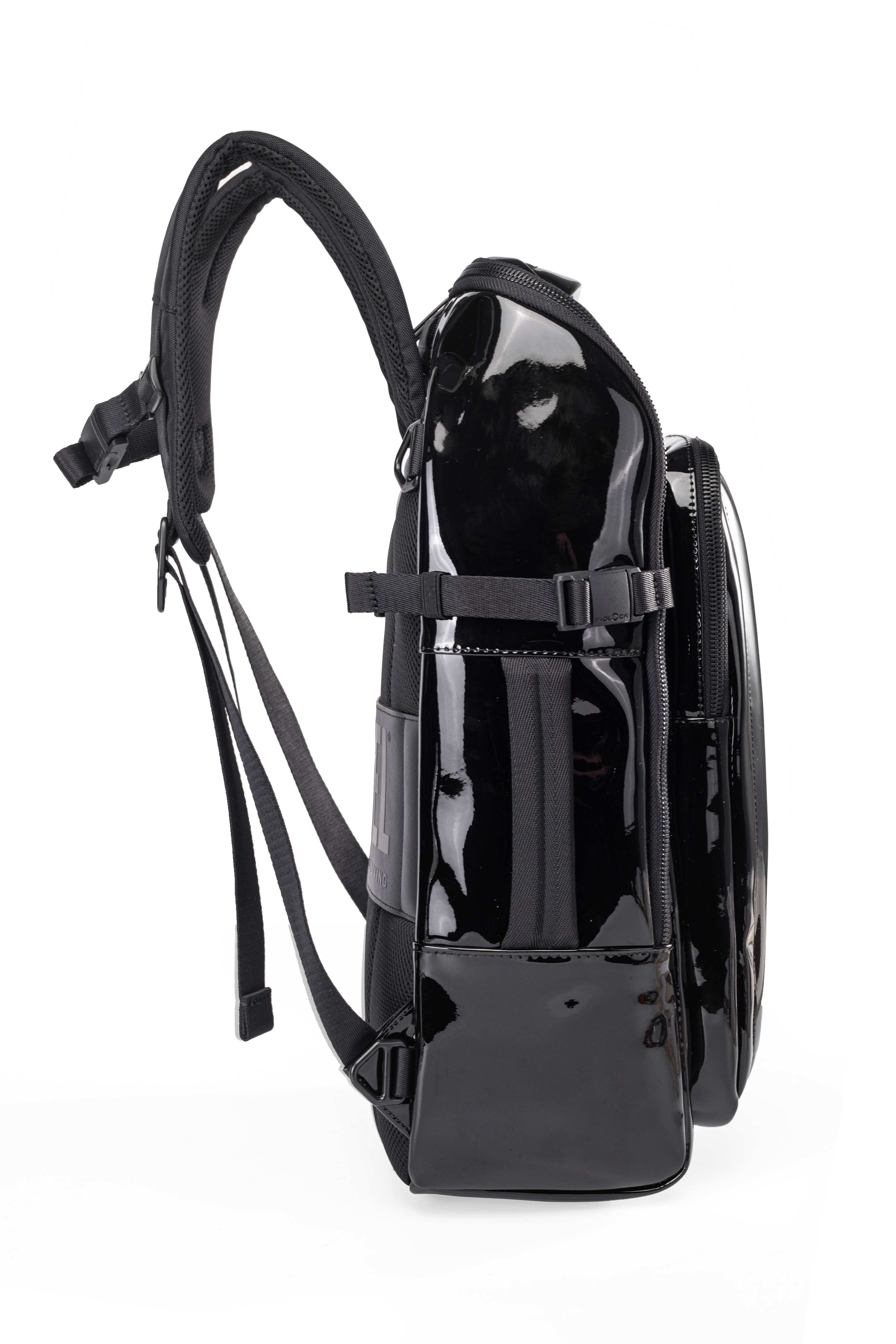 Black Metallic Pu Backpack