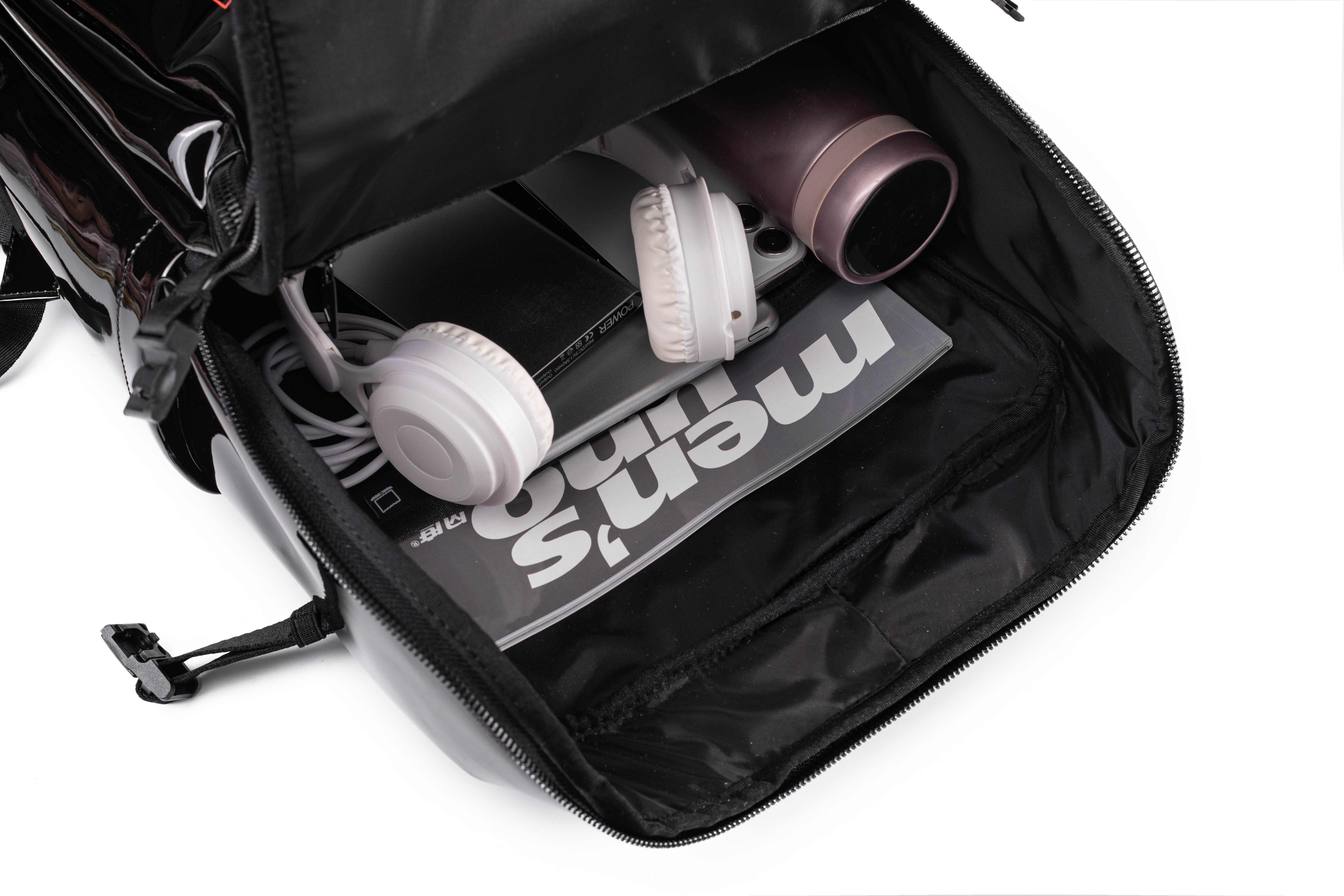 Black Metallic Pu Backpack