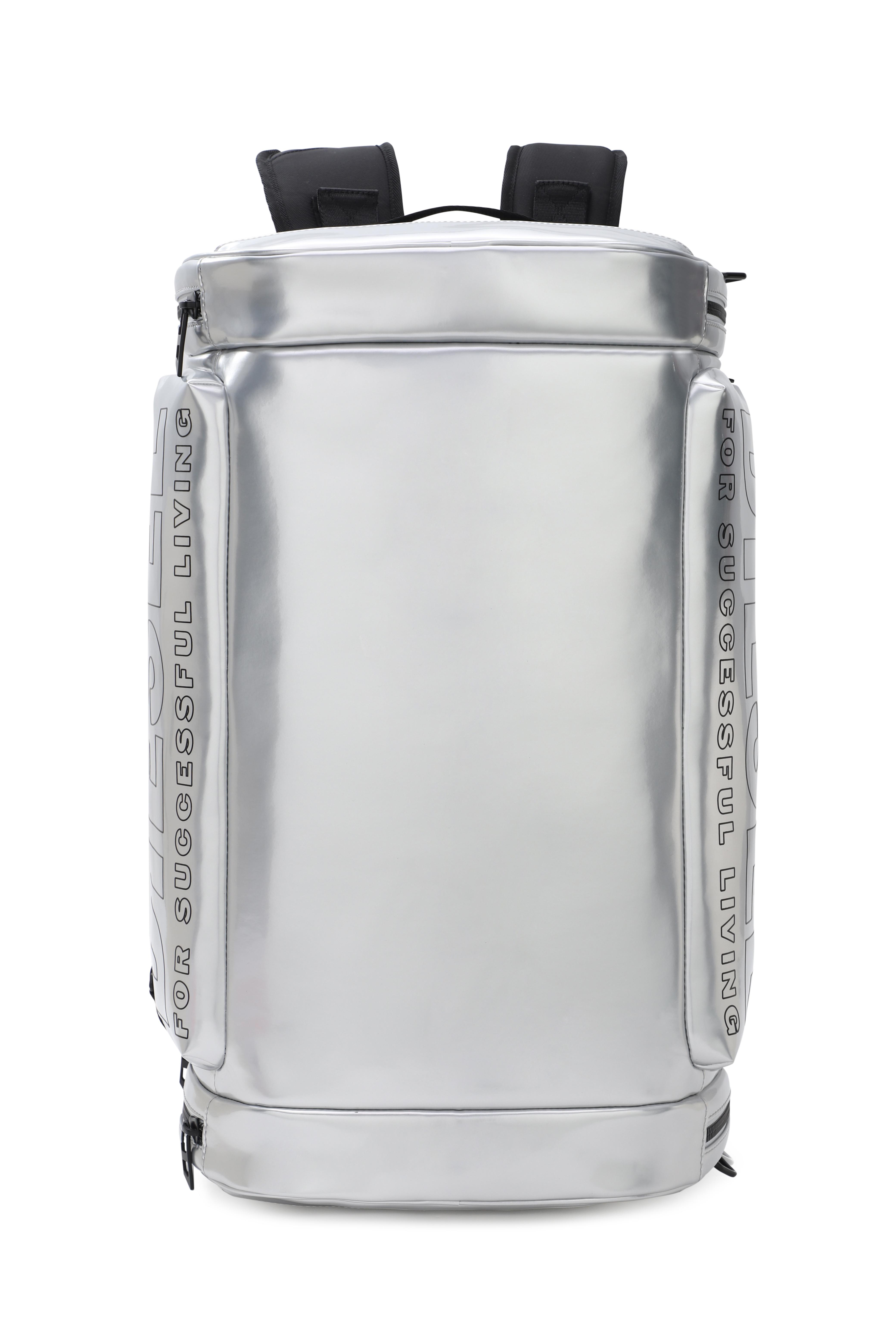 Silver Metallic Pu 3-Way Backpack