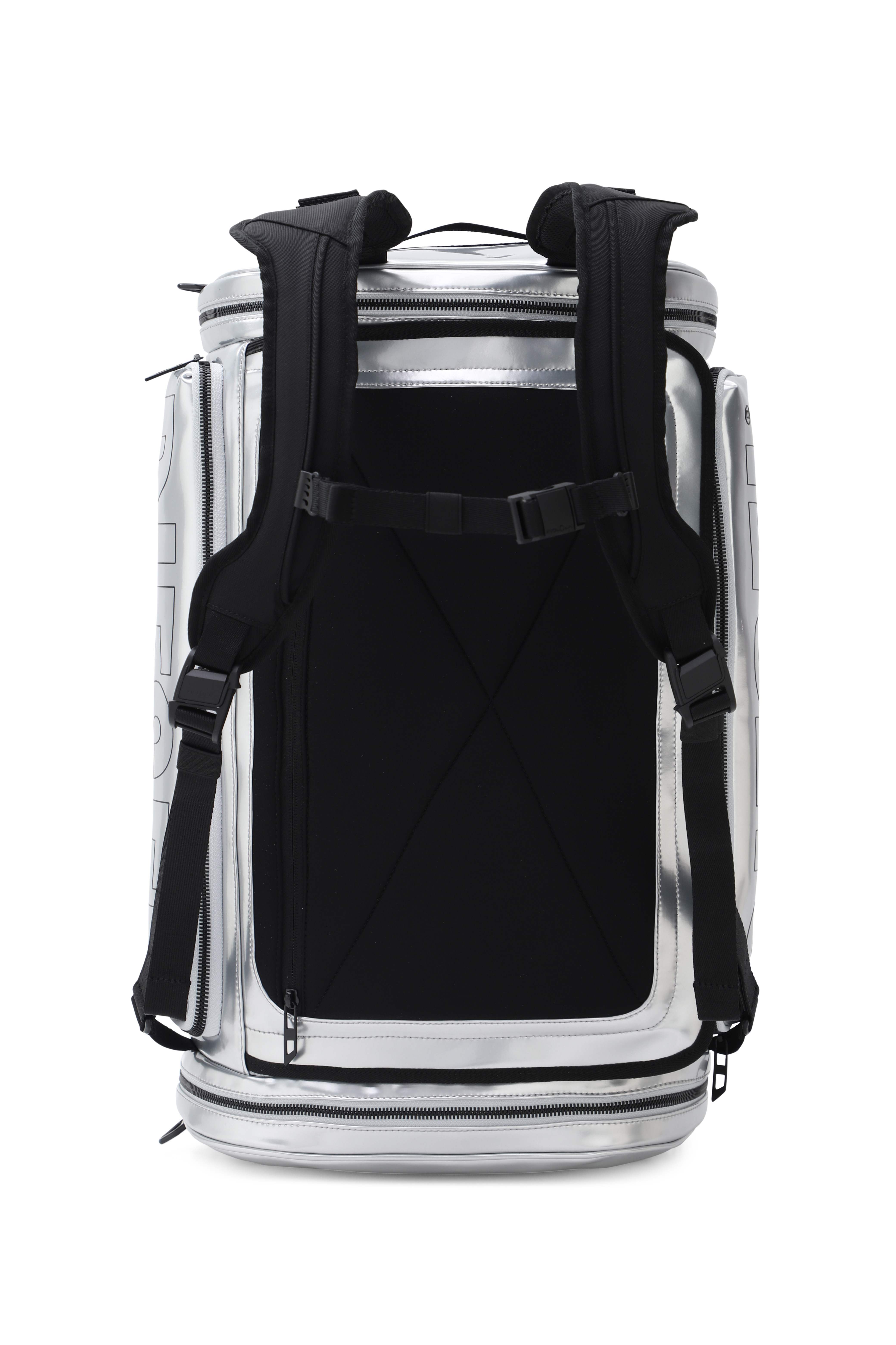 Silver Metallic Pu 3-Way Backpack