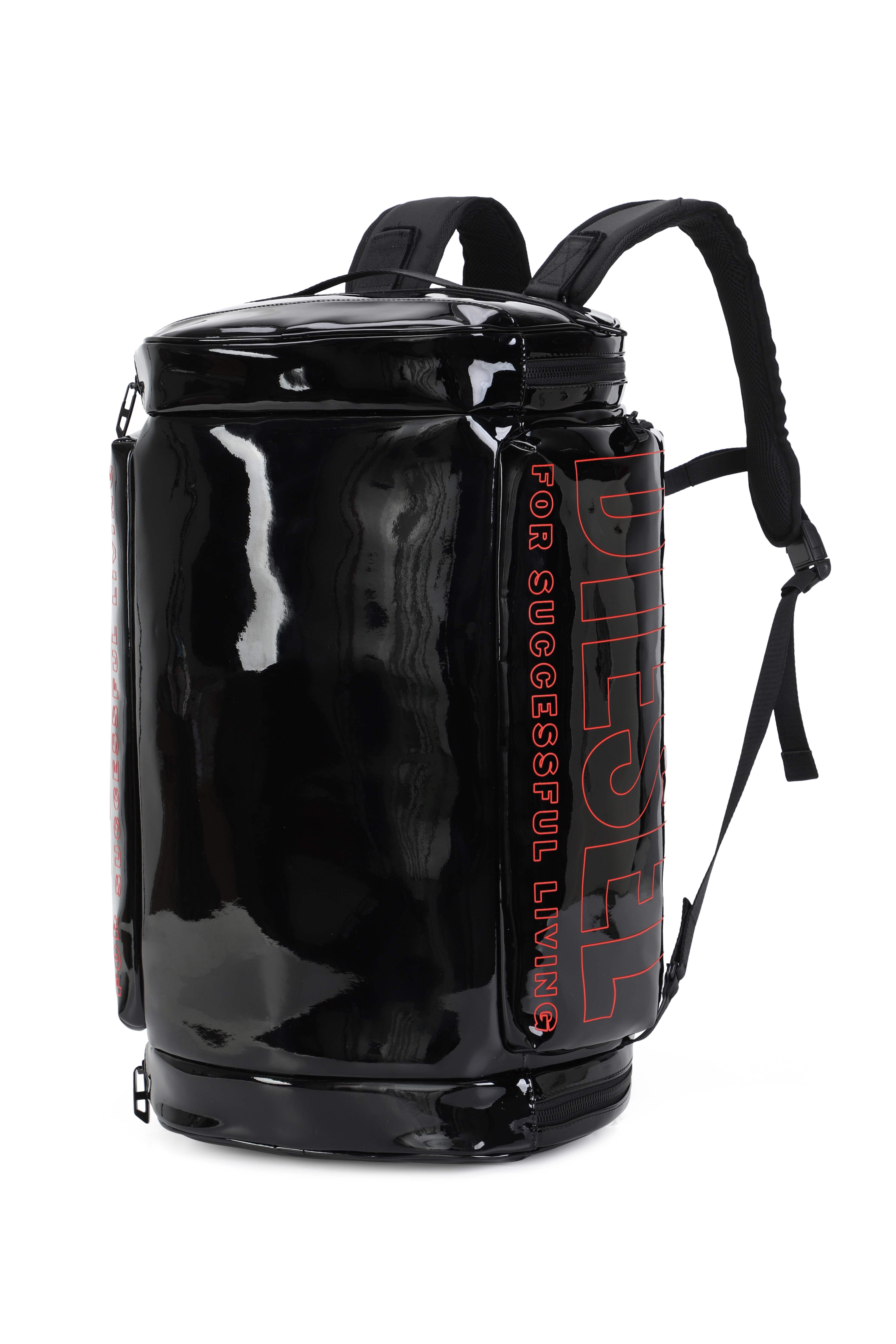 Black Metallic Pu 3-Way Backpack