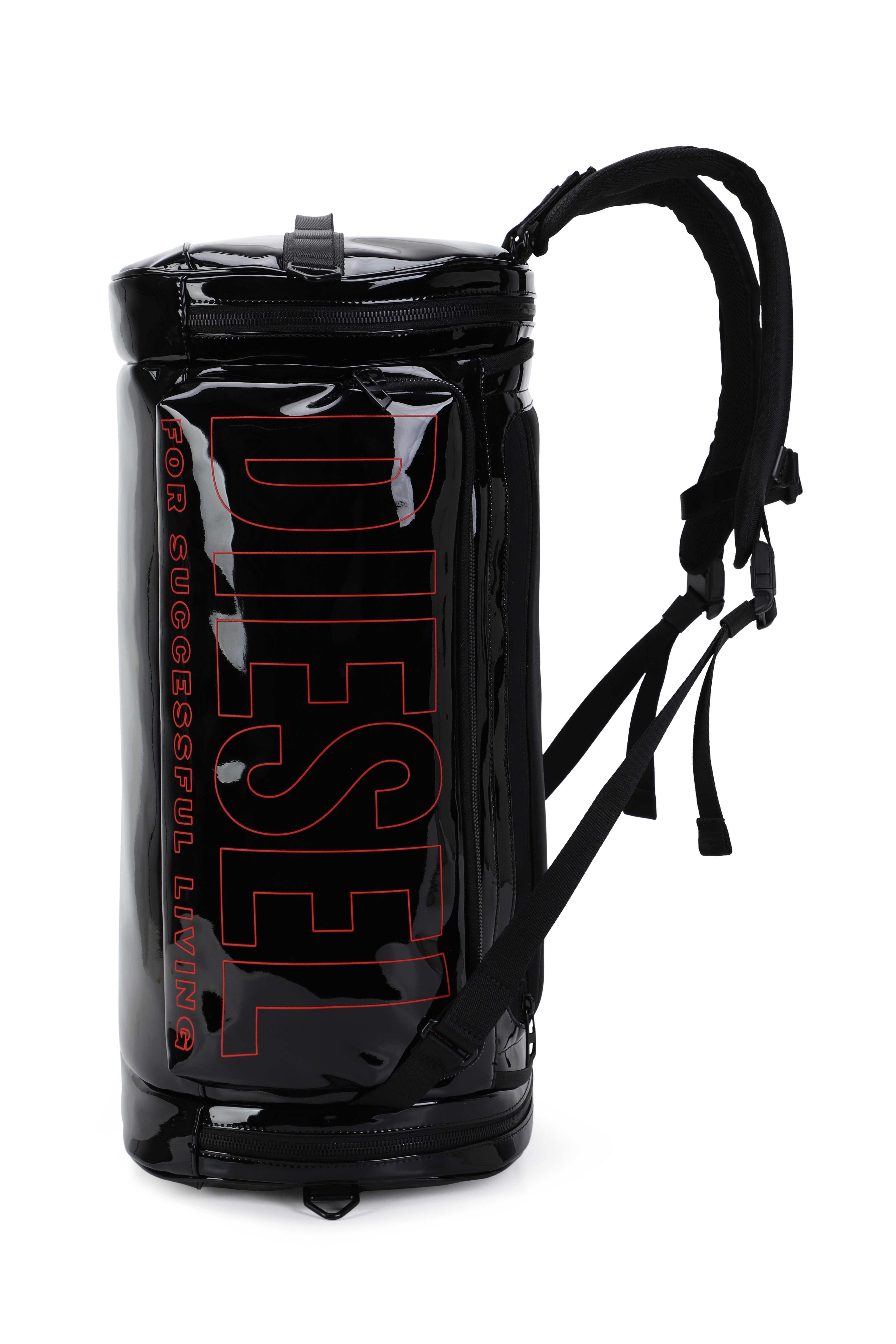 Black Metallic Pu 3-Way Backpack