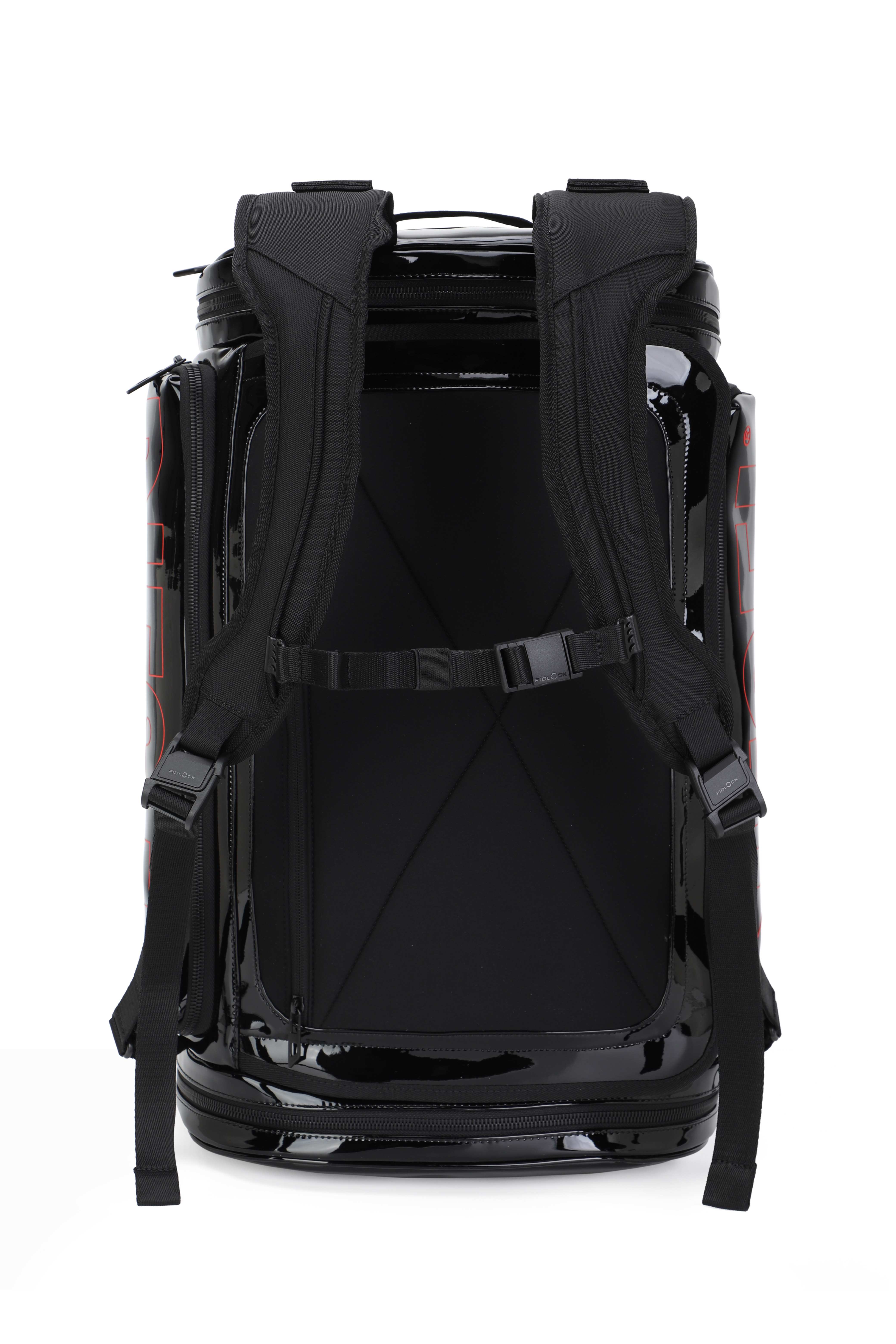 Black Metallic Pu 3-Way Backpack