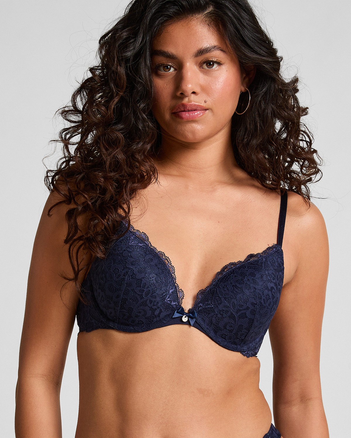 Marine Padded Underwired Push-Up Bra - Blue