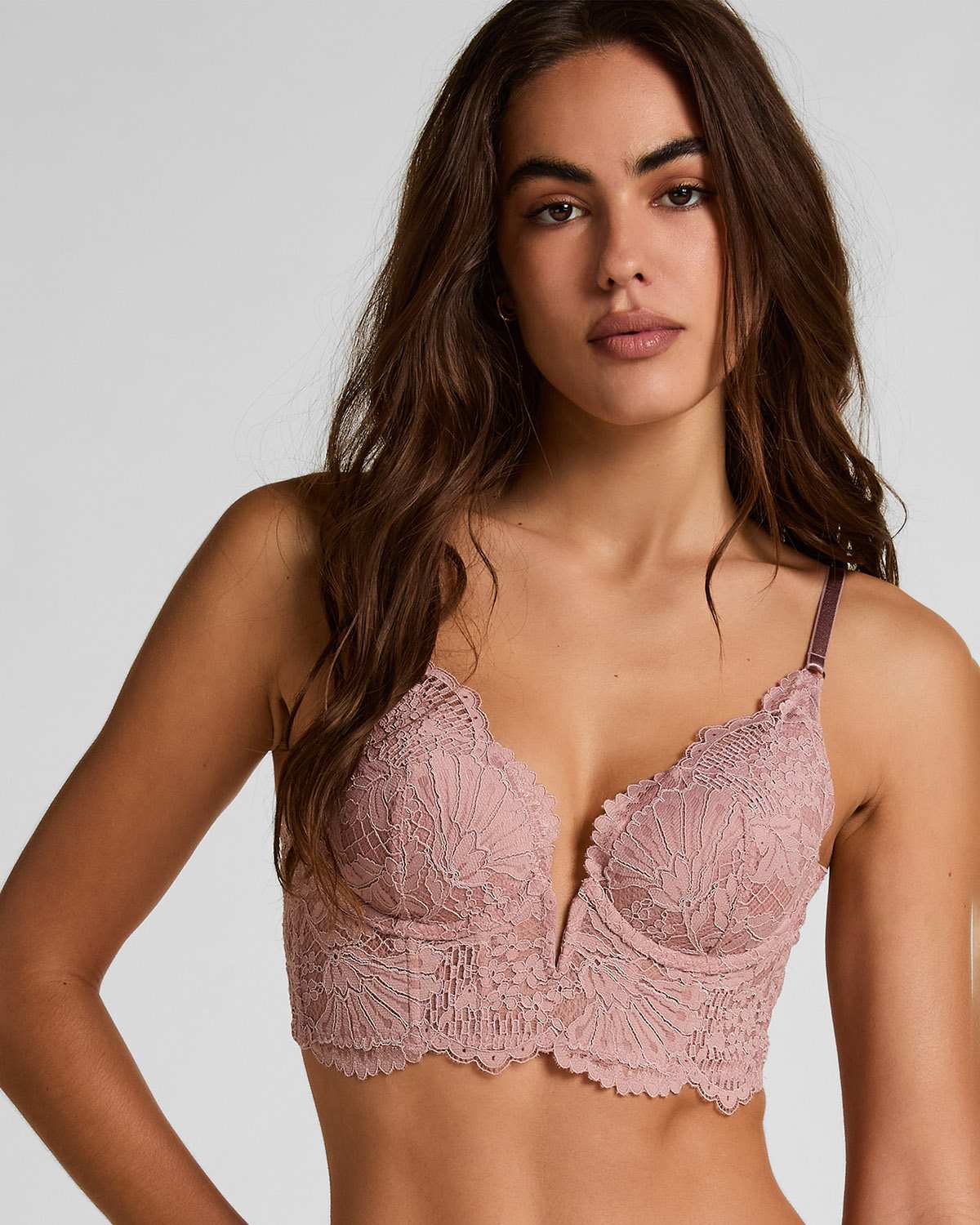 Pink Essie Padded Underwired Longline Bra
