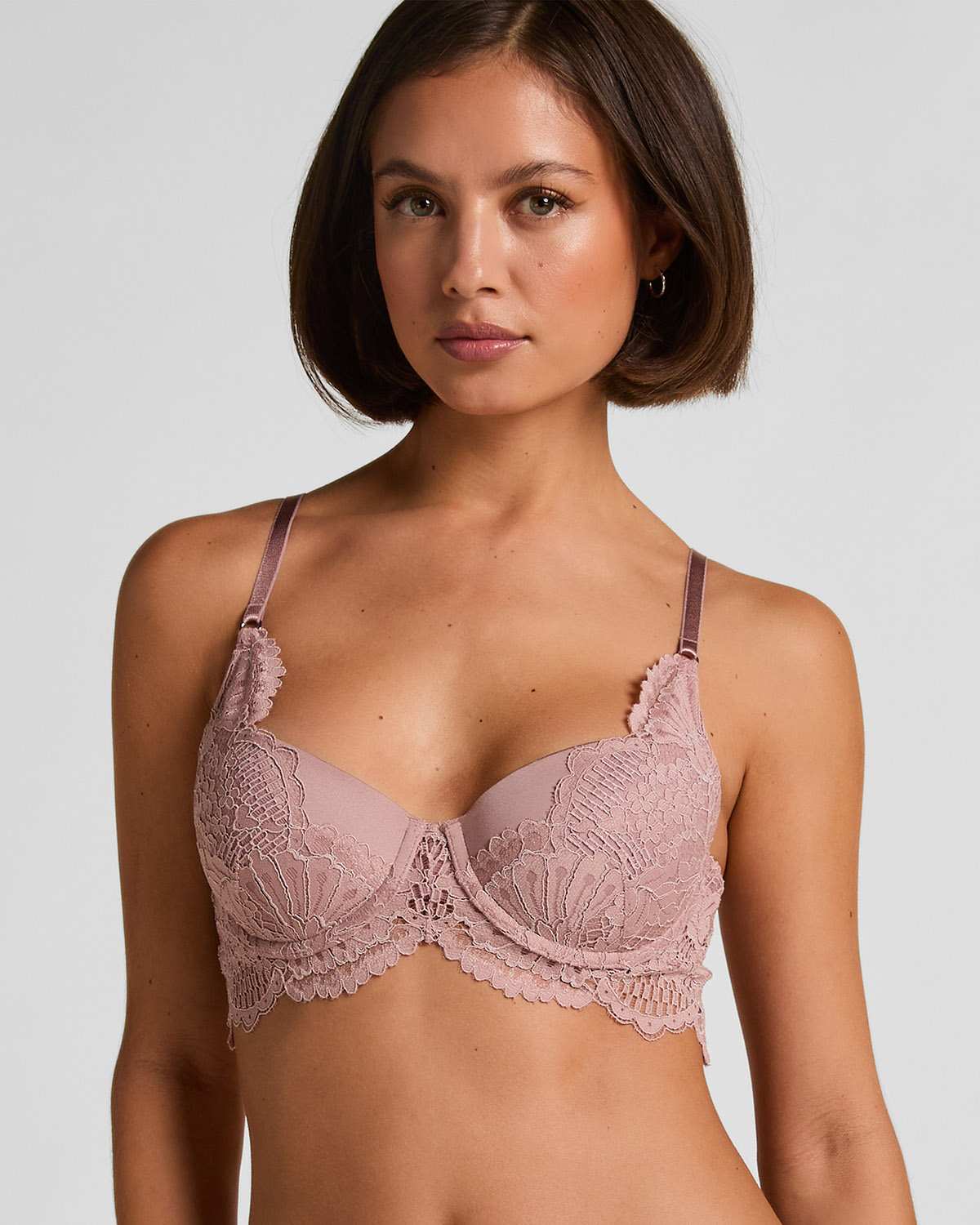 Pink Essie Padded Underwired Longline Bra