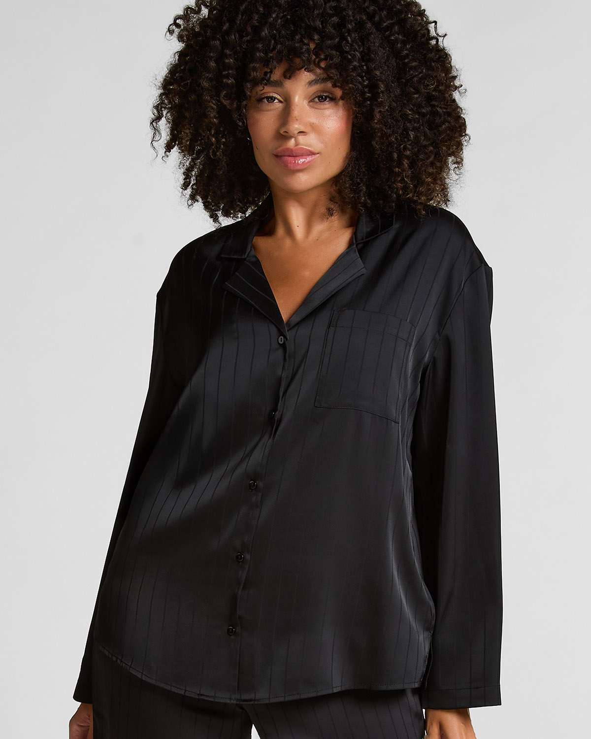 Black Satin Pinstripe Jacket