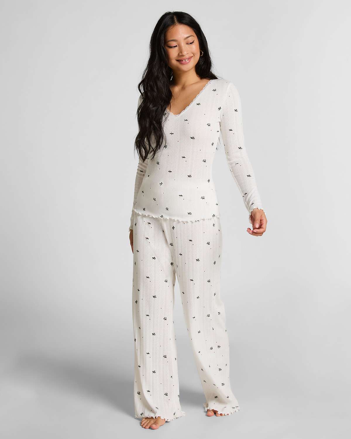 White Pointelle Pyjama Set