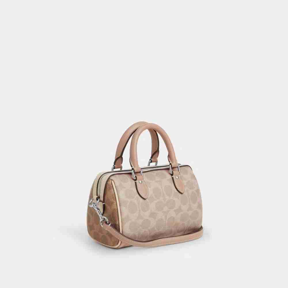 Mini Rowan Crossbody Bag In Blocked Signature Canvas