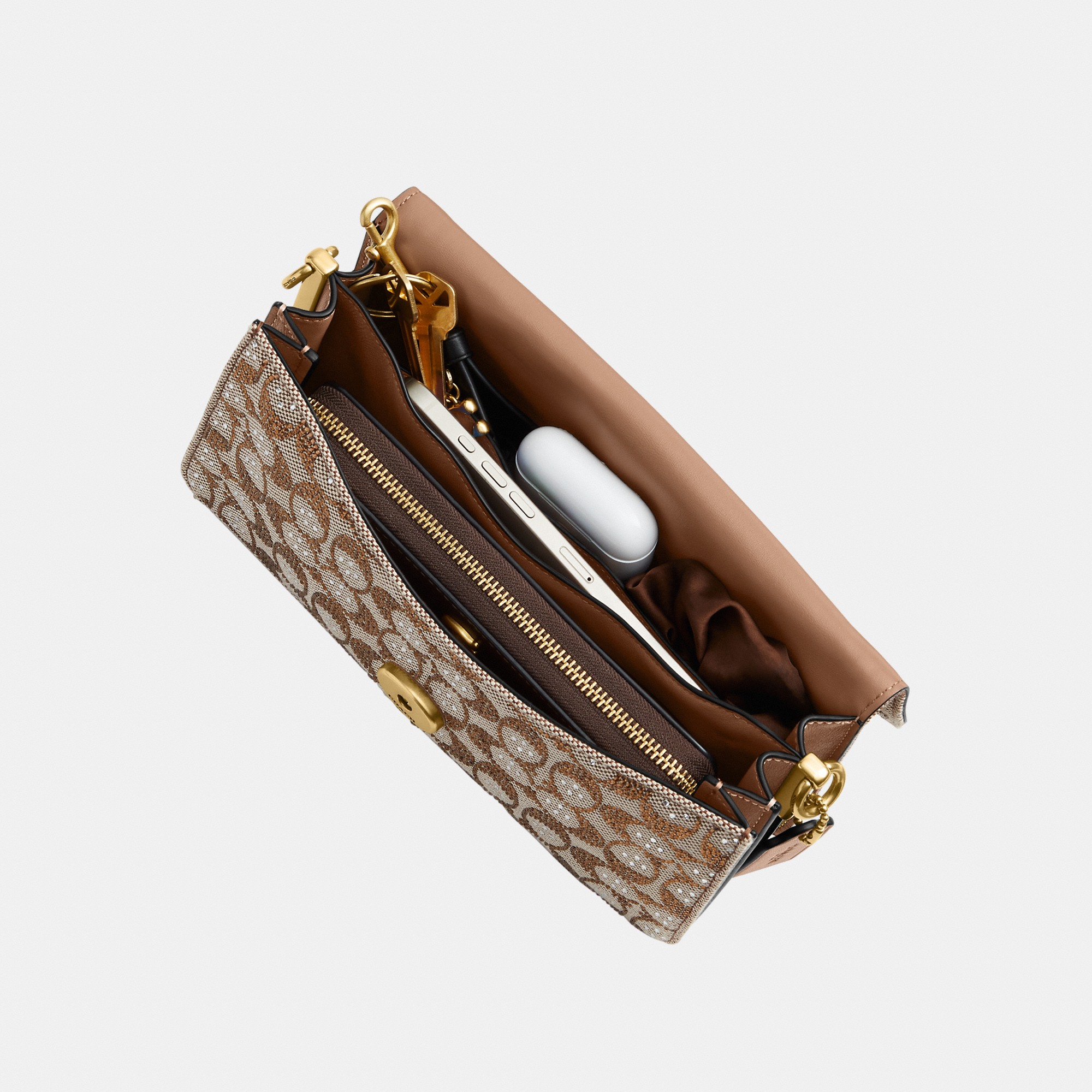 Tabby Shoulder Bag 26 In Crystal Signature Jacquard