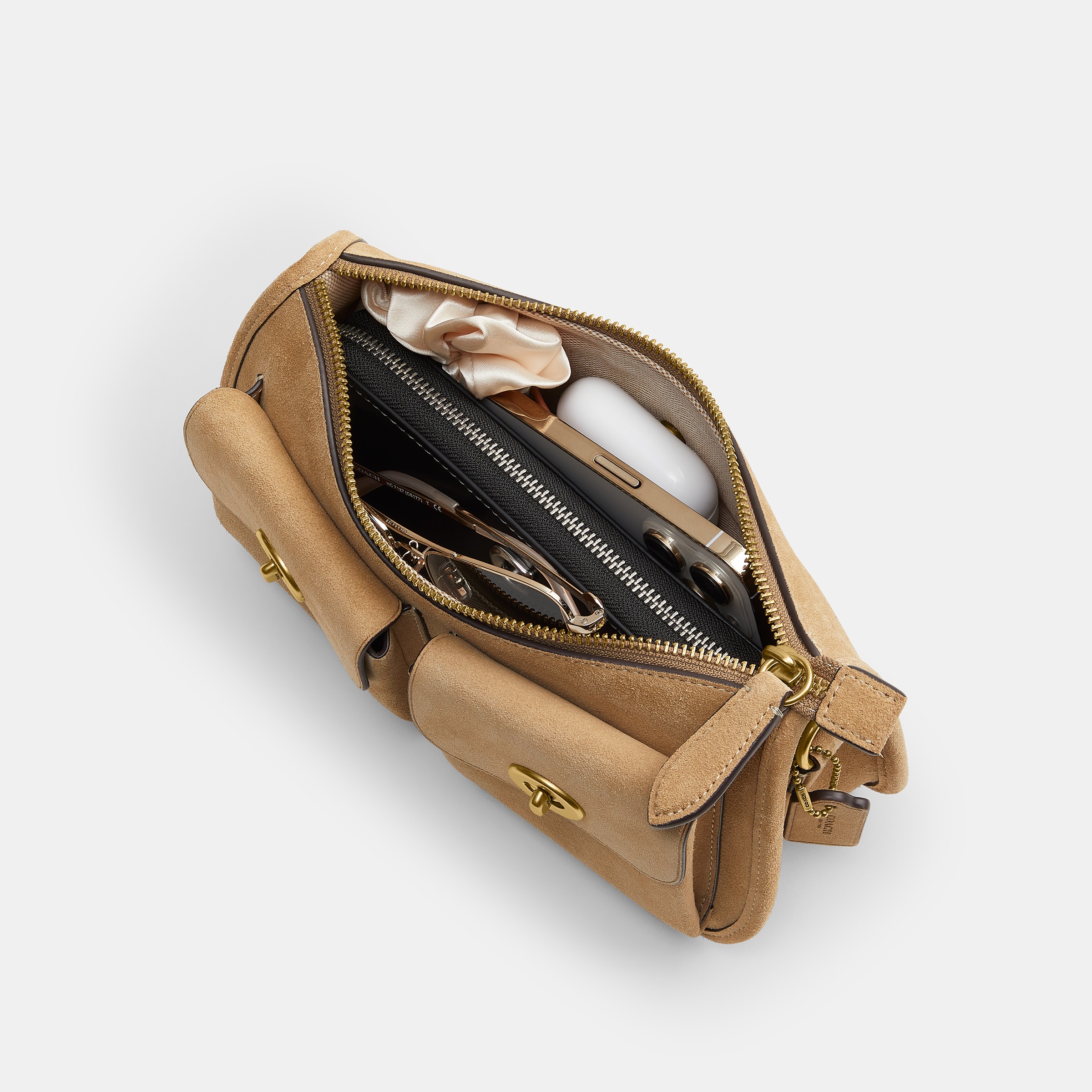 The Coach Originals Suede Twin Turnlock Waverly Bag