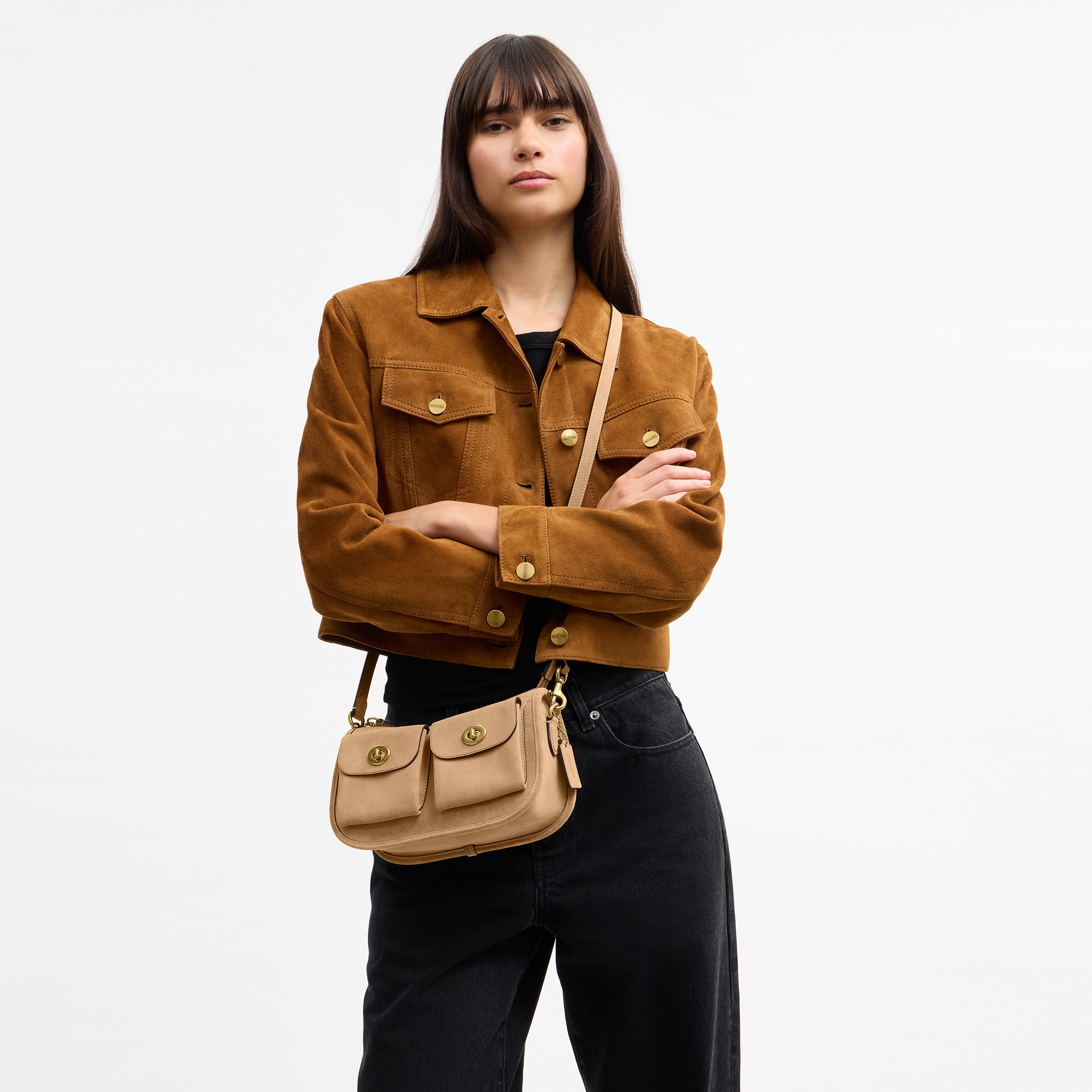 The Coach Originals Suede Twin Turnlock Waverly Bag