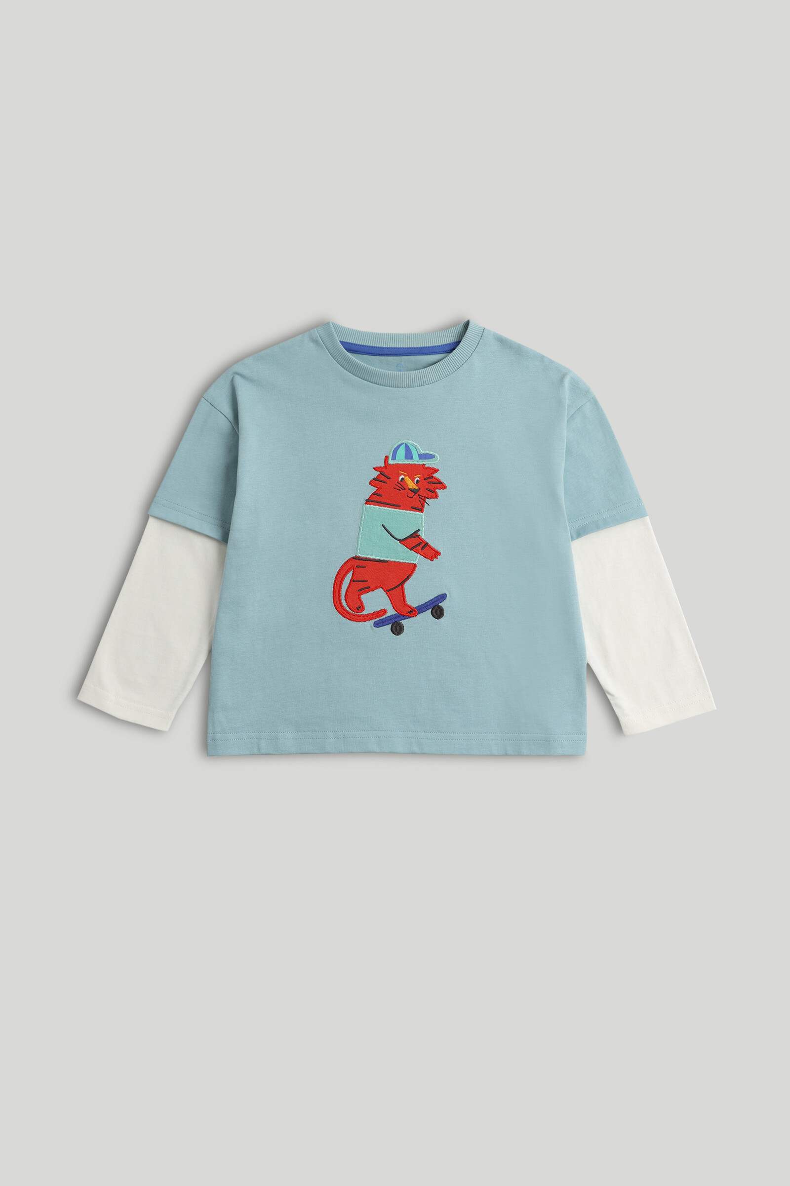 Mothercare Mini Boy World of Imagination Full Sleeves T-Shirt - Light Blue