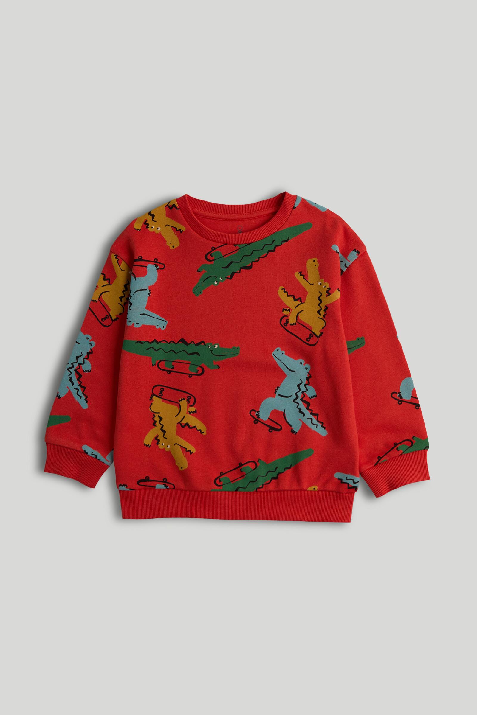 Mothercare Mini Boys Fashion Printed Full Sleeves Sweat Top - Red