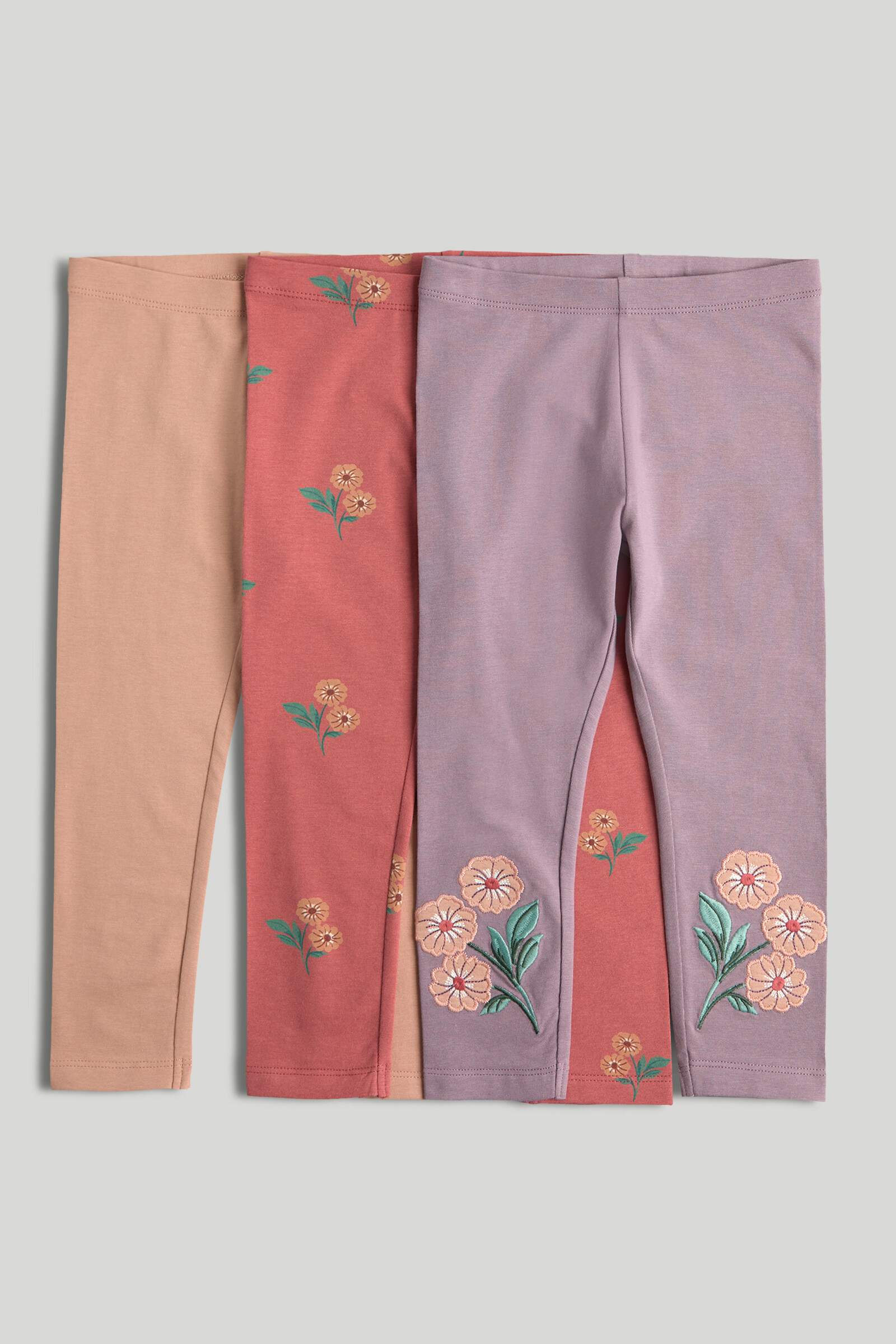 Mothercare Mini Girls Trapeze Leggings - Pack of 3 - Multi
