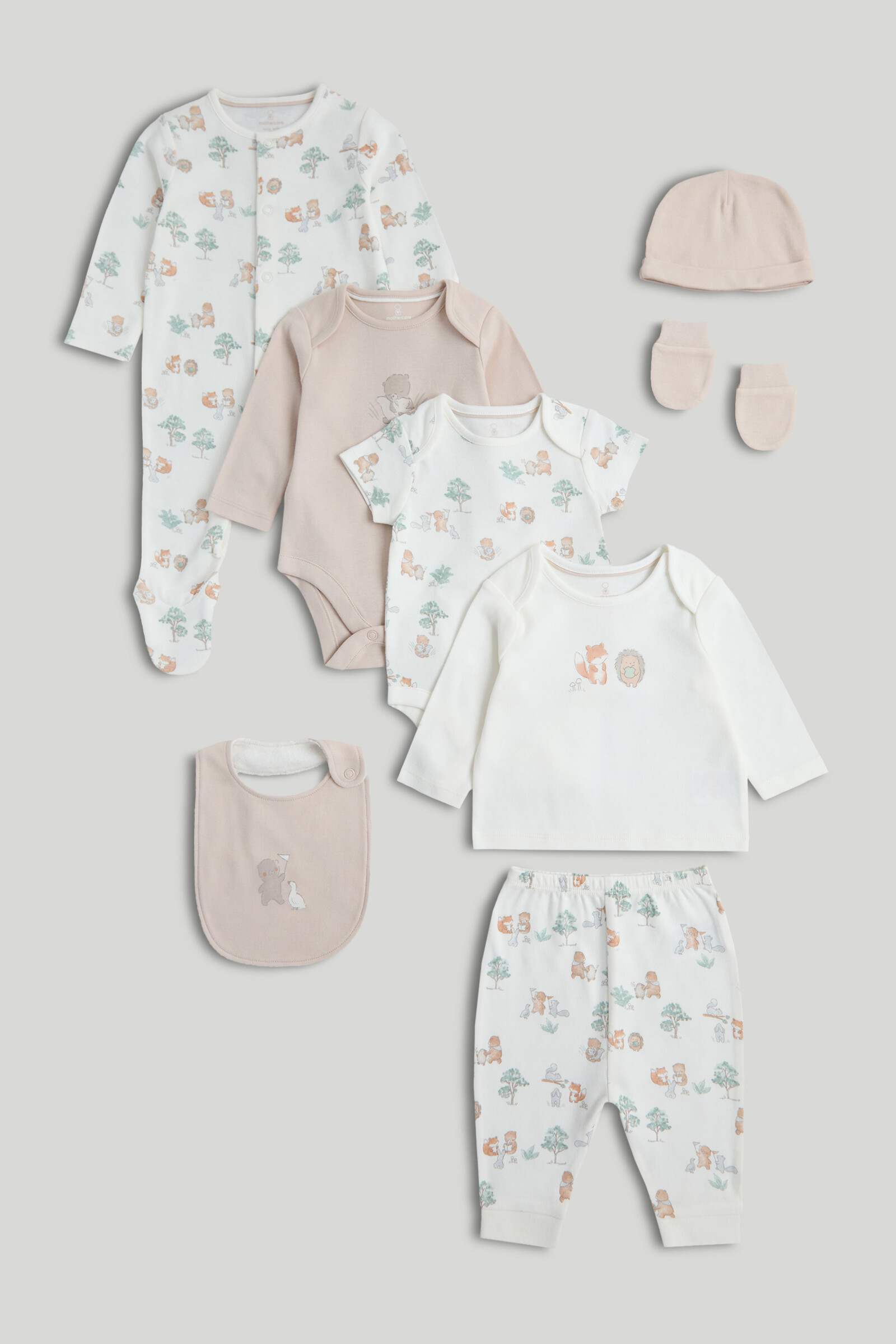 Mothercare My First Unisex Classic Printed Full Sleeves 8-Piece Gift Set - Multi
