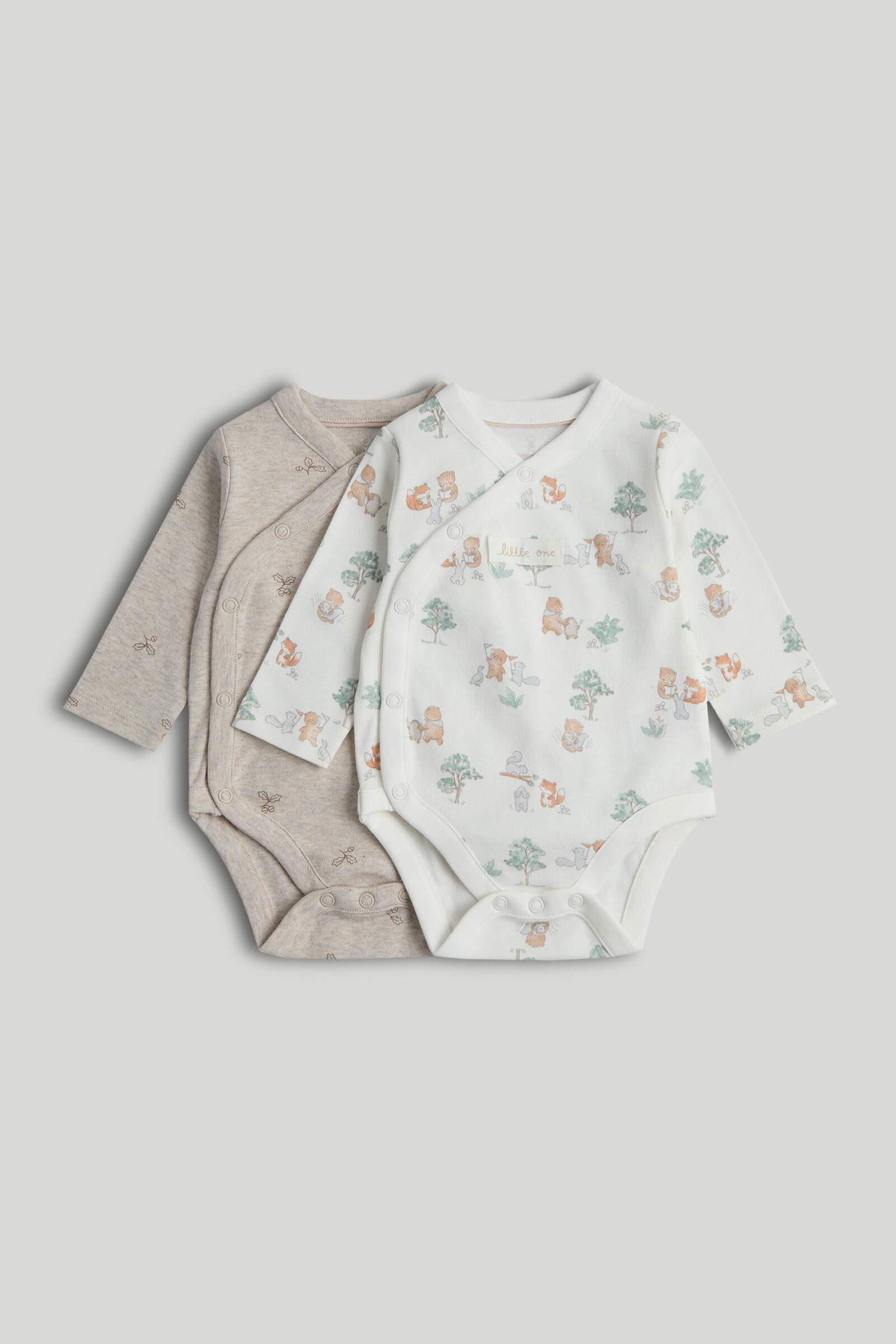 Mothercare My First Unisex Classic Printed Full Sleeves Bodysuit - Pack of 2 - Multi