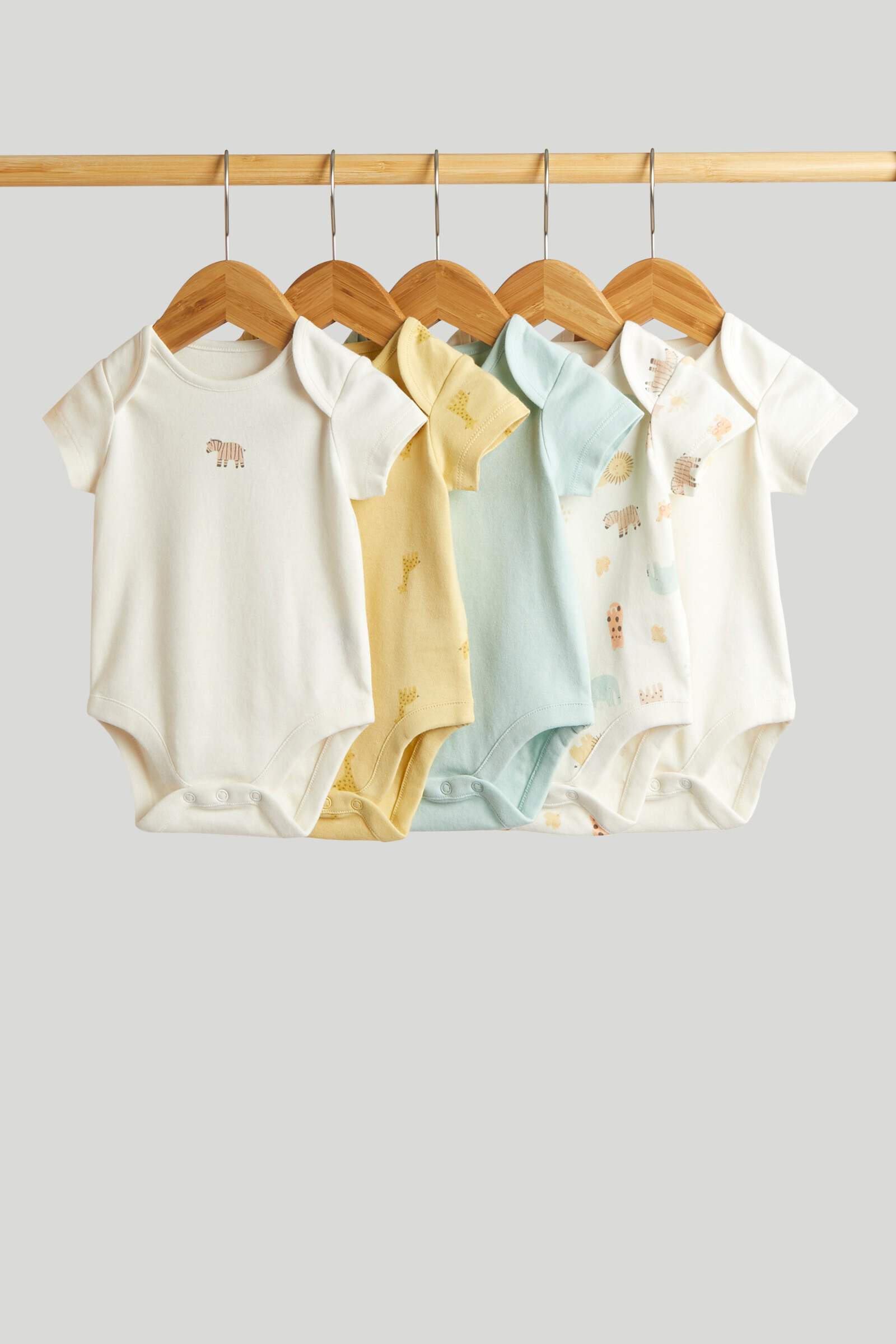 Mothercare Baby Unisex Full Sleeves Bodysuit - Pack of 5 - Multi