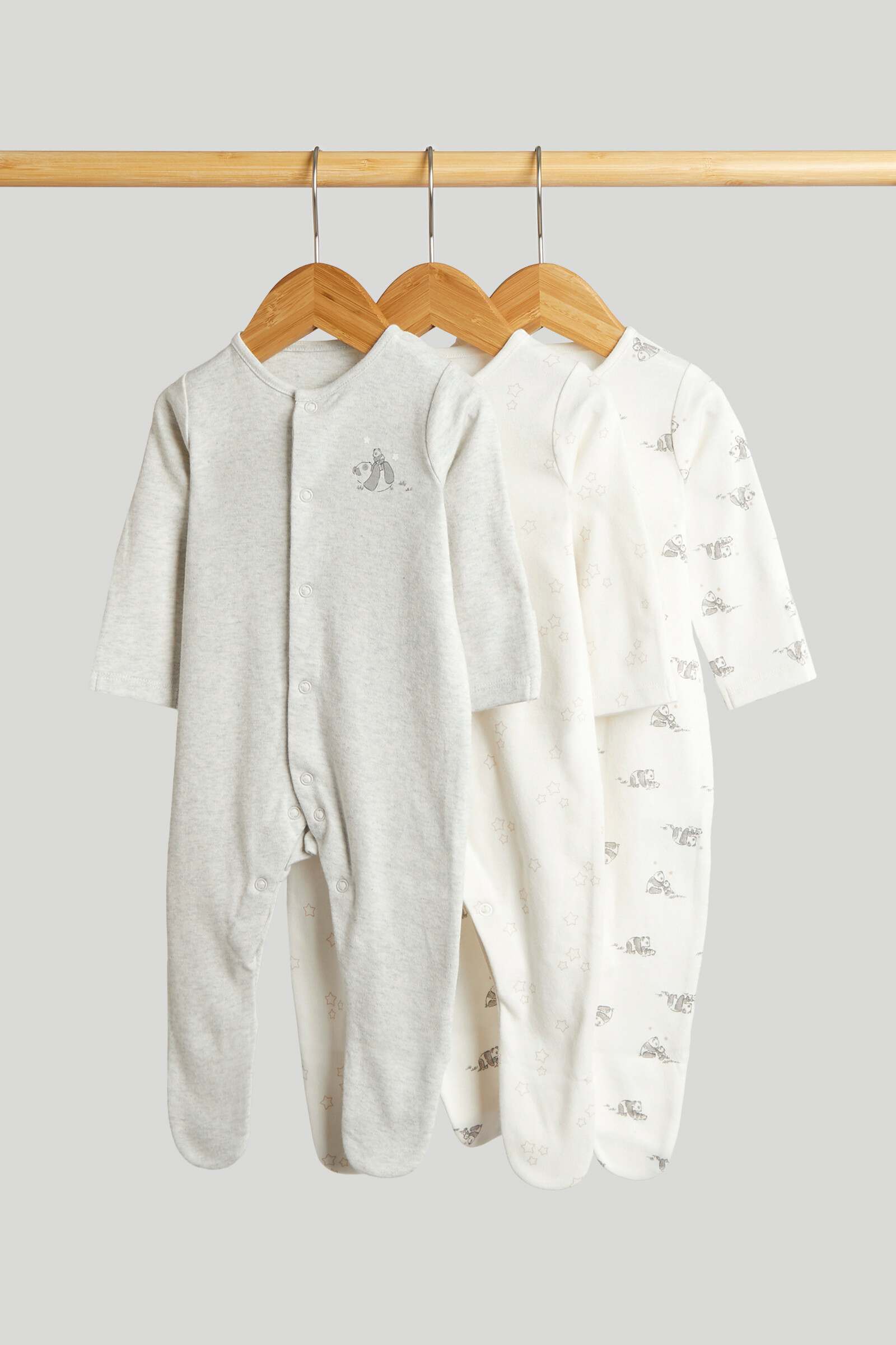 Mothercare Baby Unisex Full Sleeves Sleepsuit - Pack of 3 - Multi