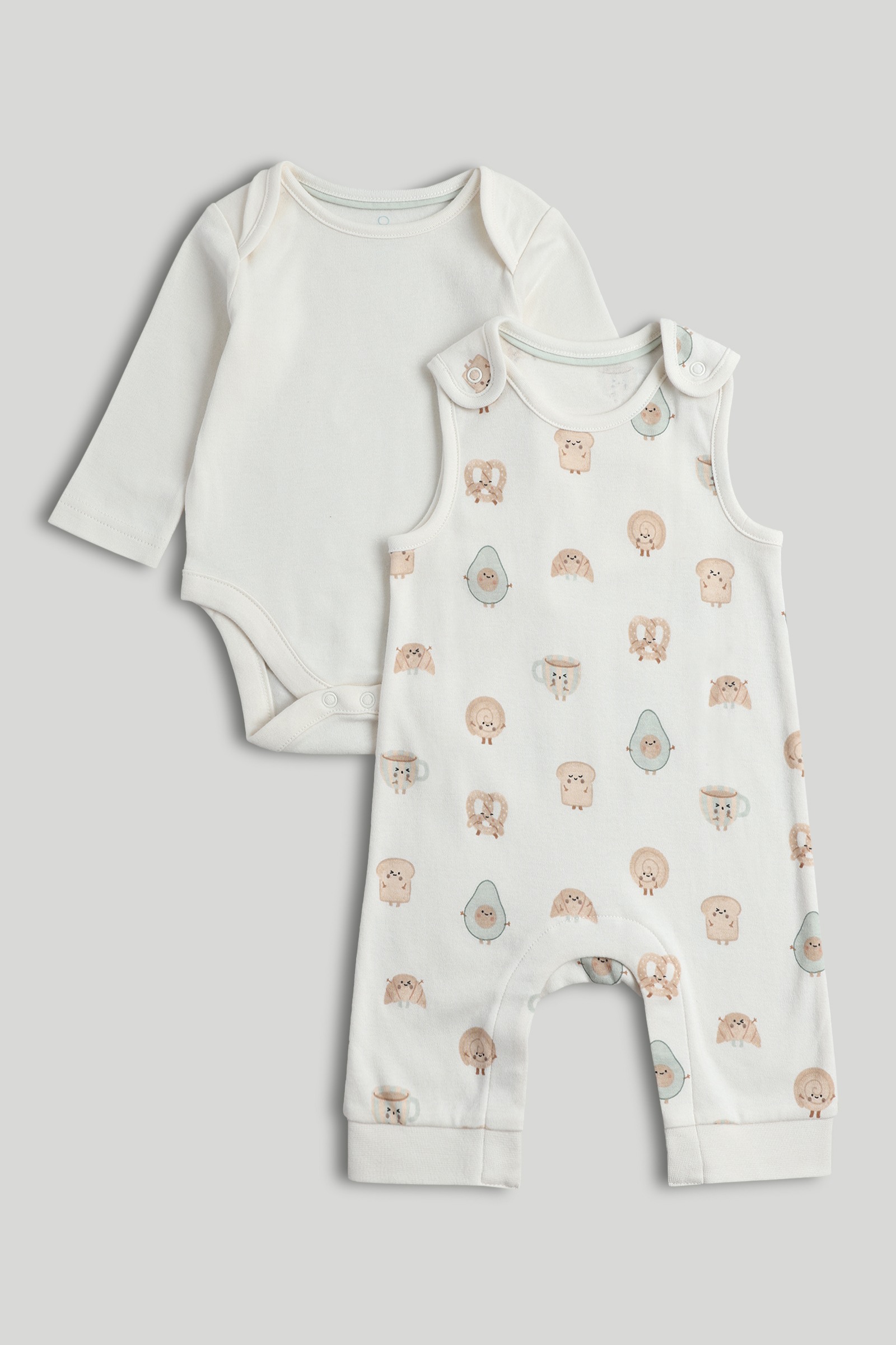 Mothercare Unisex Solid Bodysuit & Romper Cream