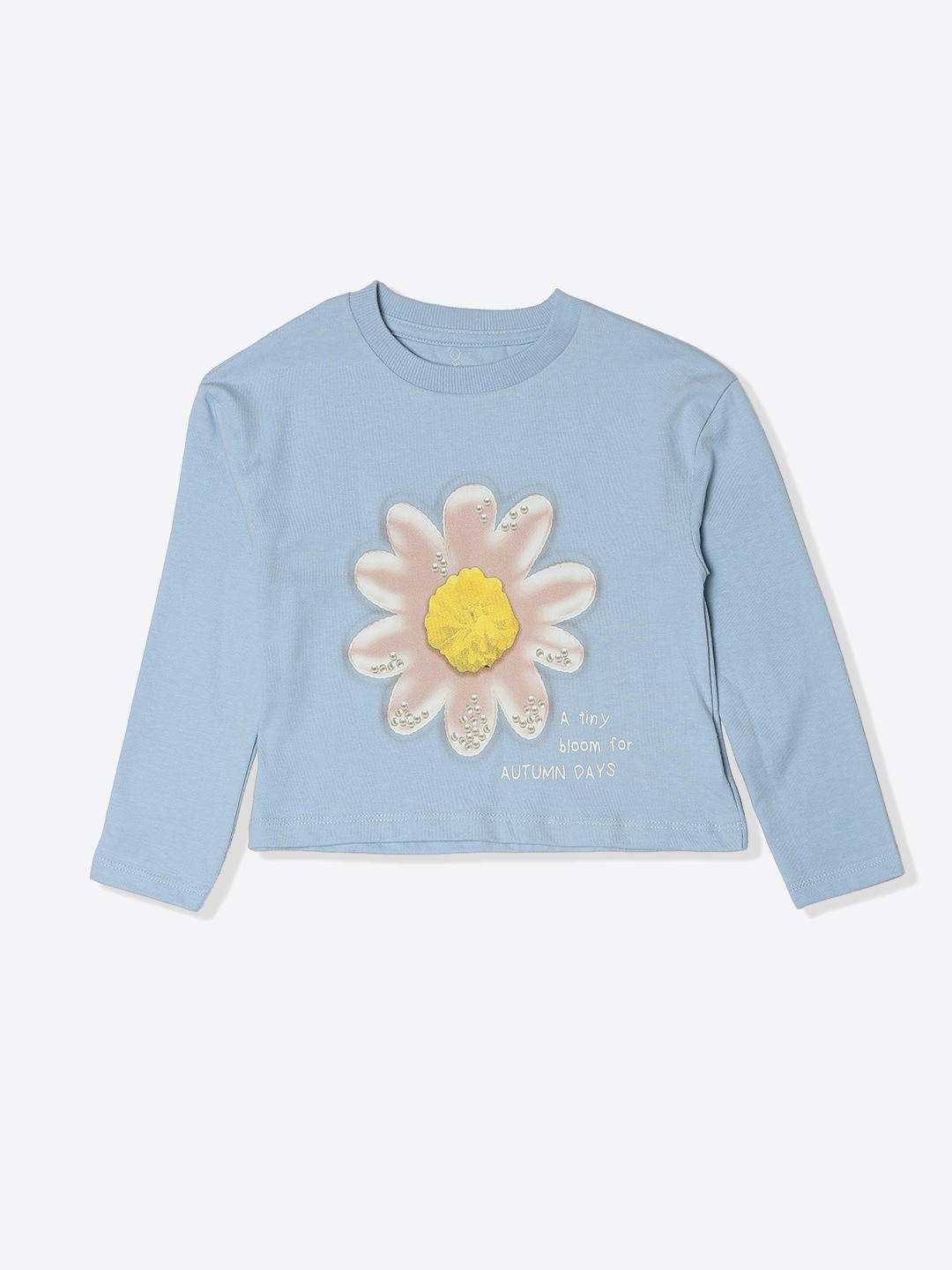Mothercare Girls Printed Tshirt Pack of 1 Light Blue