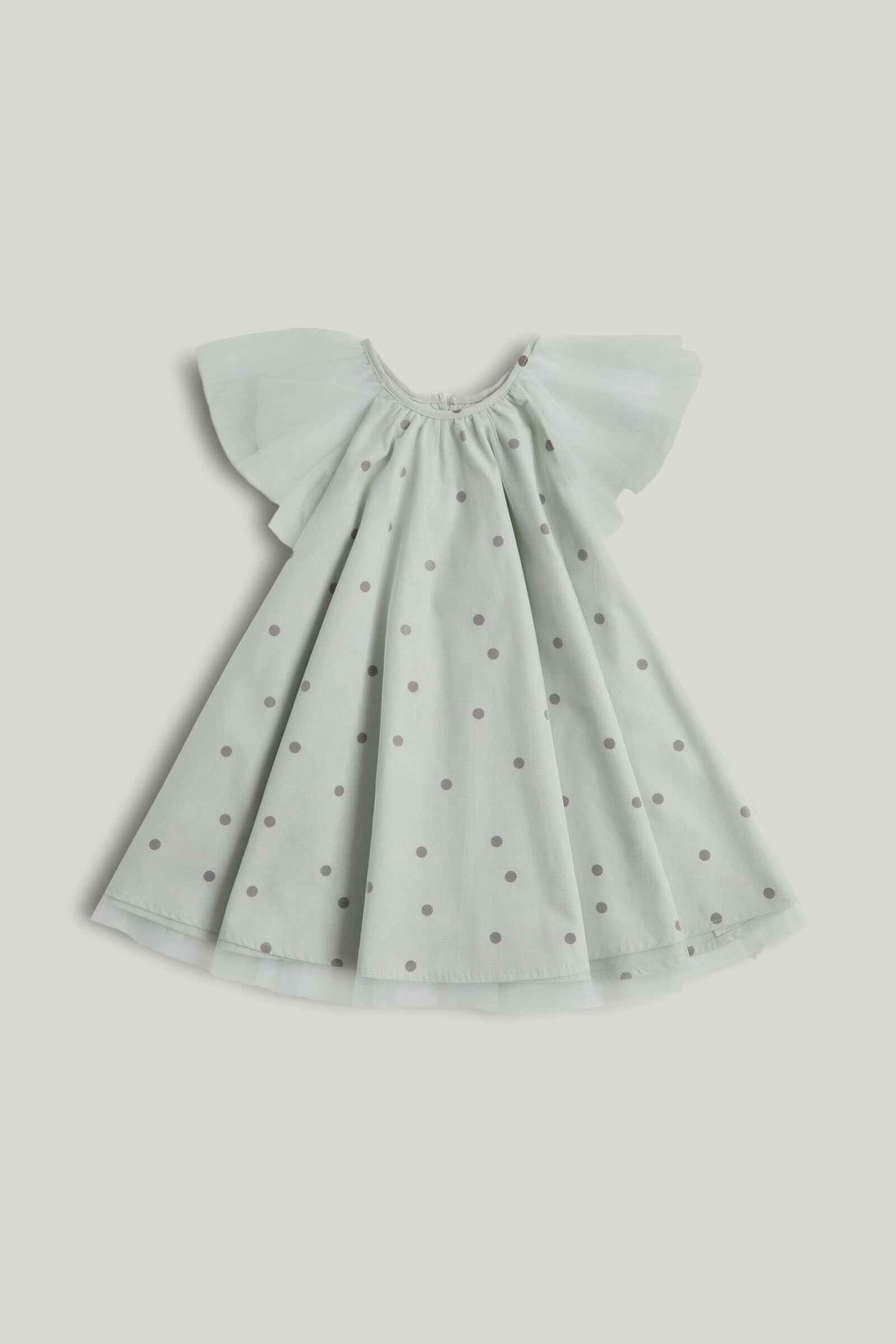 Mothercare Mini Girls Ballet Core Short Sleeves Dress - Light Green