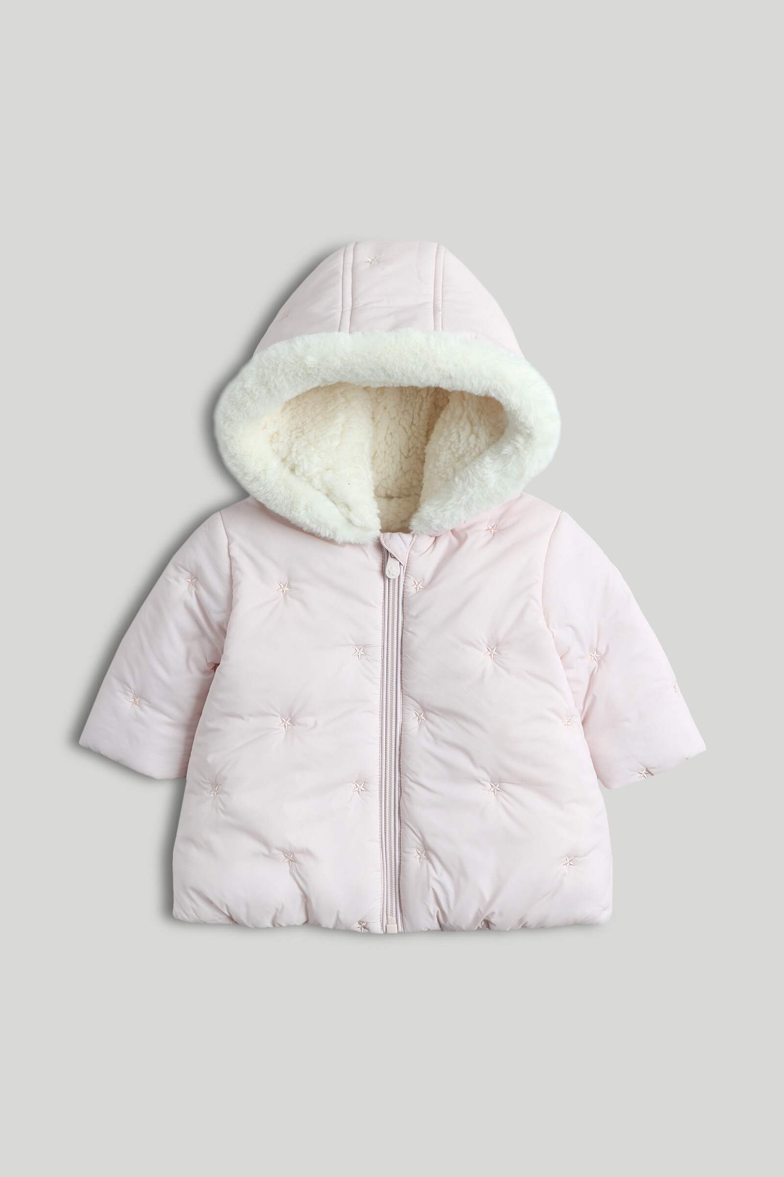 Mothercare Newborn Girls Full Sleeves Quilted Coat - Pink