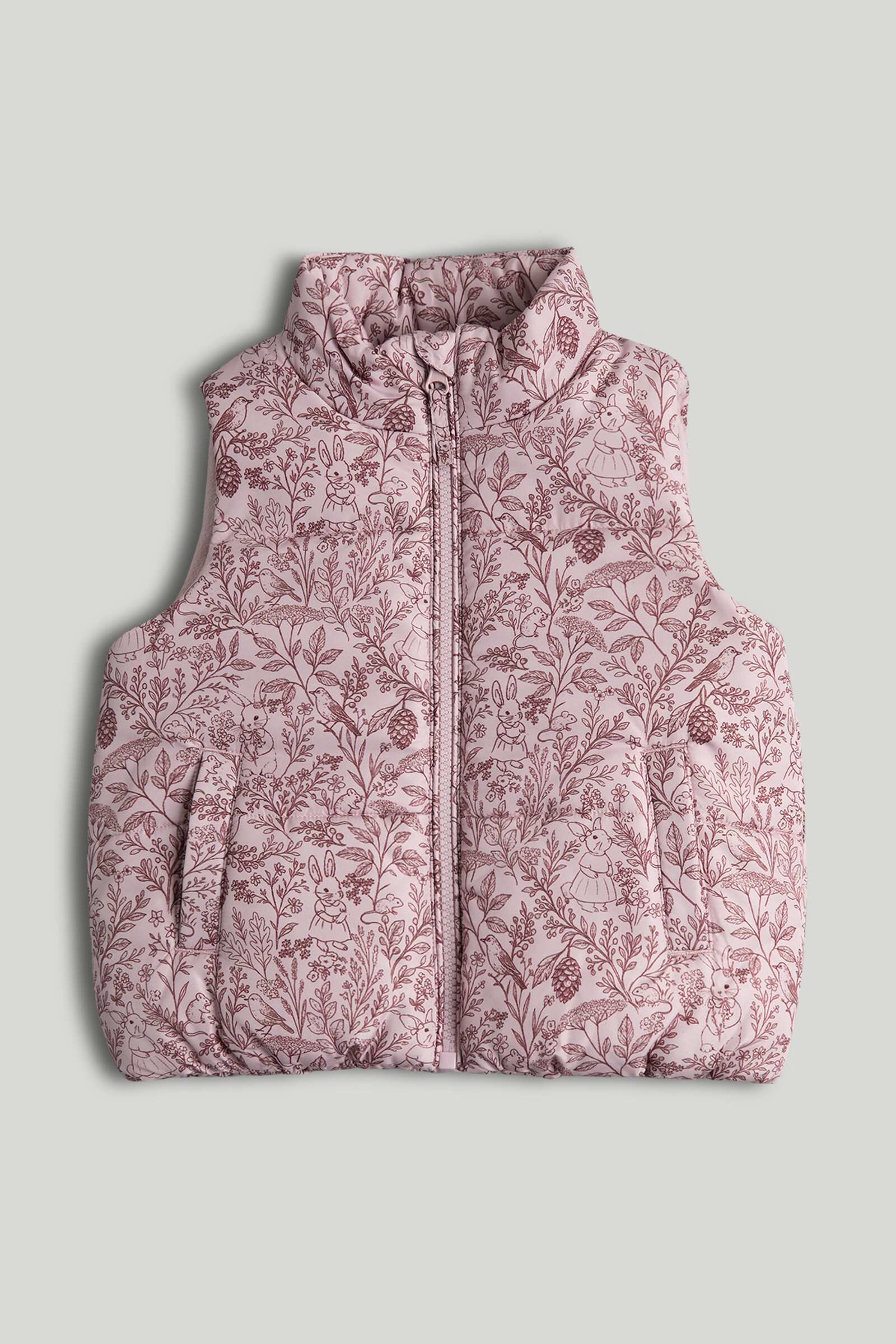 Mothercare Mini Girls Outerwear Printed Sleeveless Gilet - Pink
